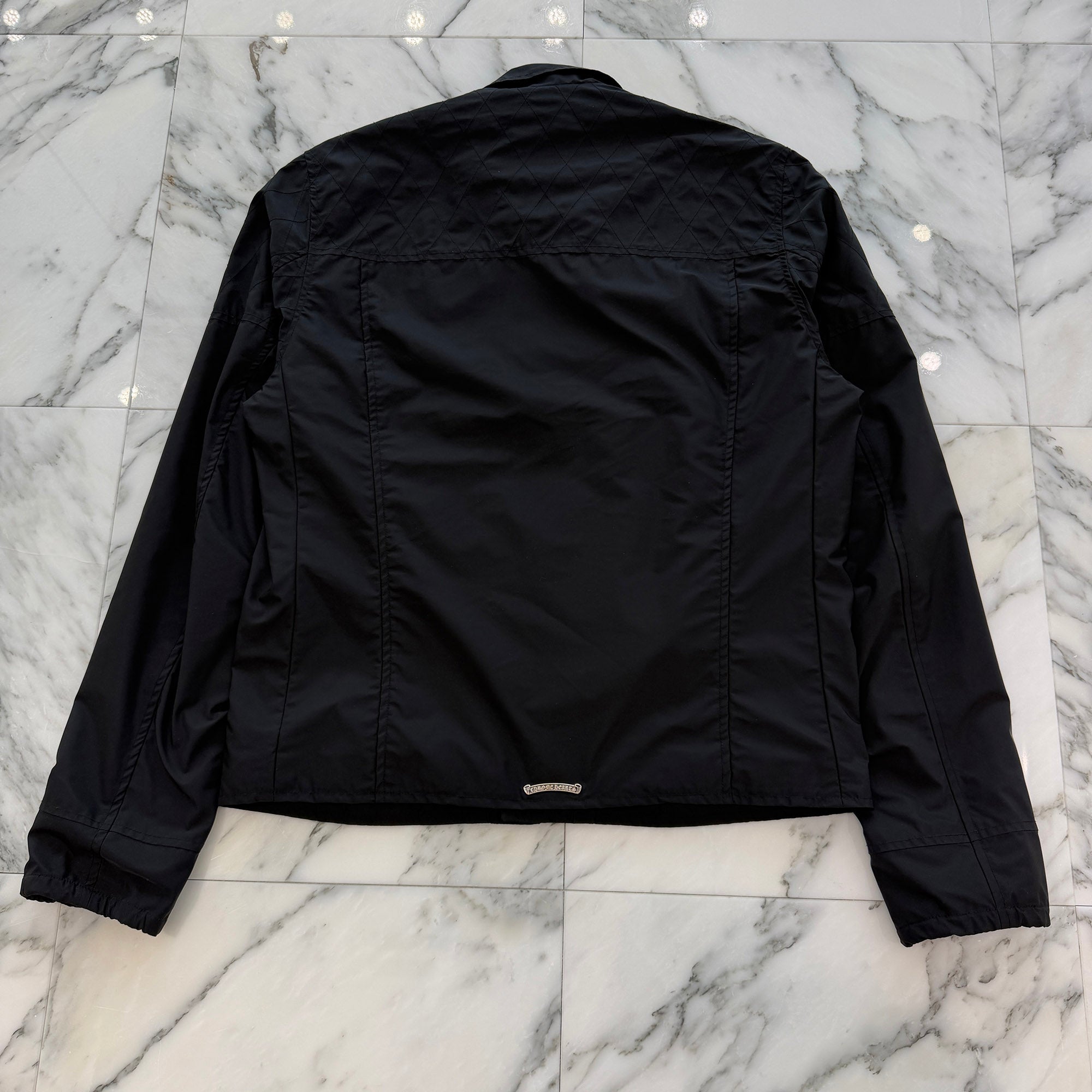 CHROME HEARTS Y NOT Cross Ball Button Dagger Zip Nylon Zip Up Jacket Size L クロムハーツ ワイノット クロスボールボタン ダガージップ ナイロンジップアップ ジャケット サイズL