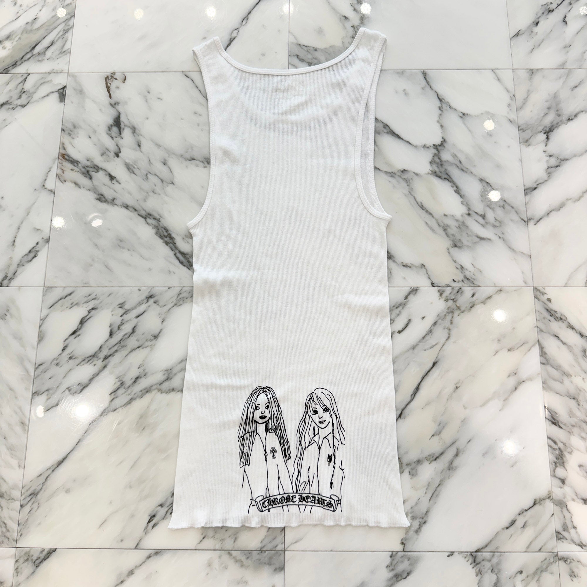 CHROME HEARTS Neck Logo Back GIRLS Print Tank Top Size XL クロムハーツ ネックロゴ バックガールズプリント タンクトップ サイズXL