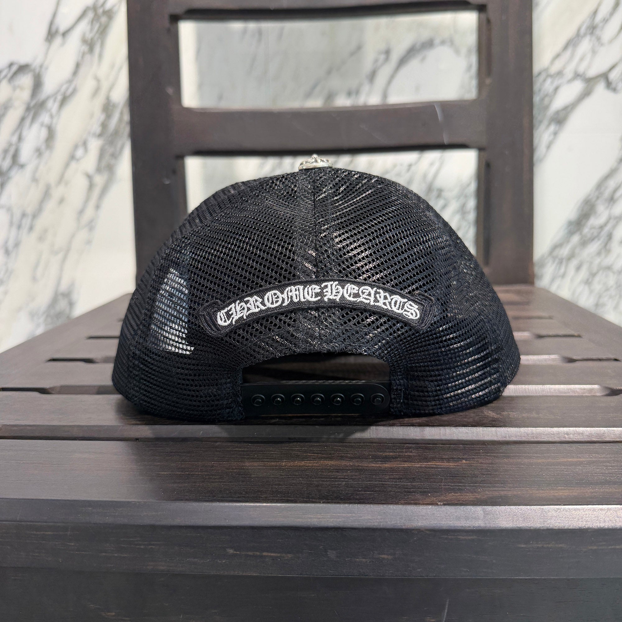 CHROME HEARTS FUCK Leather Patch Trucker Cap Size ONE SIZE (51-61