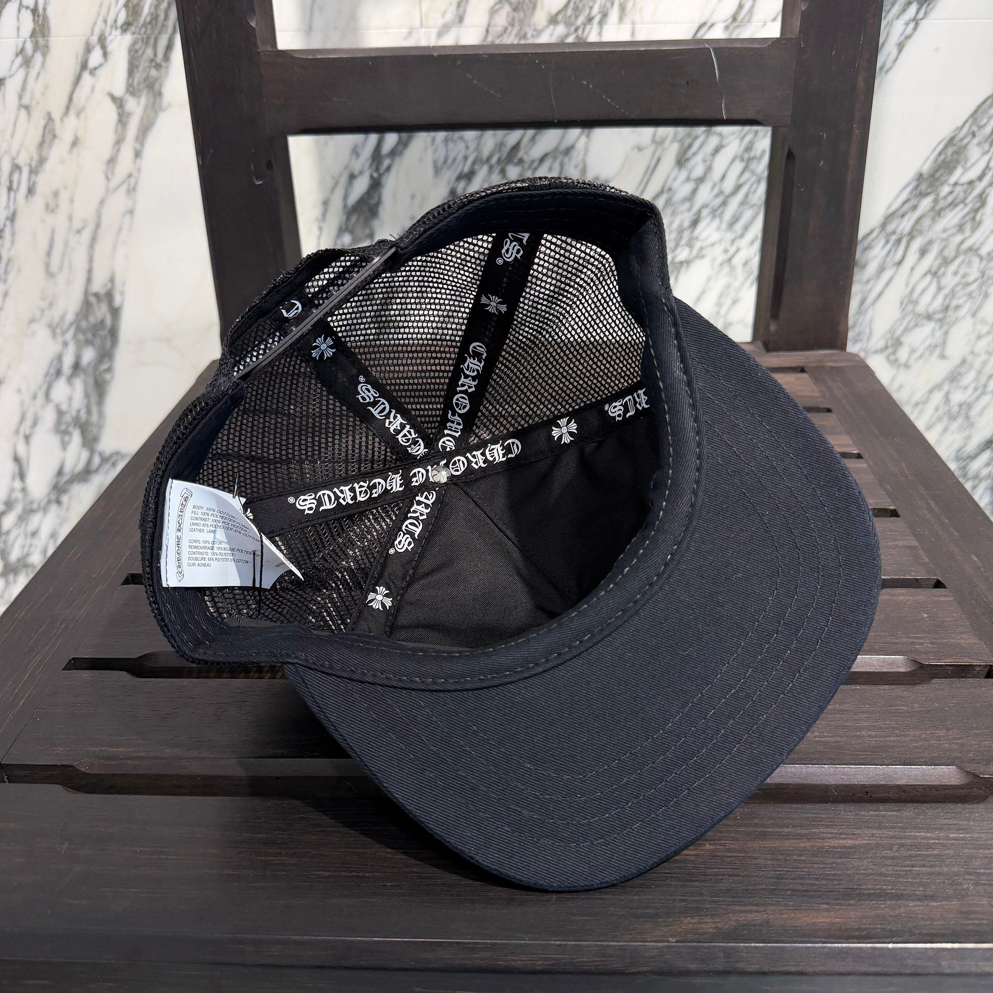 CHROME HEARTS FUCK Leather Patch Trucker Cap Size ONE SIZE (51-61