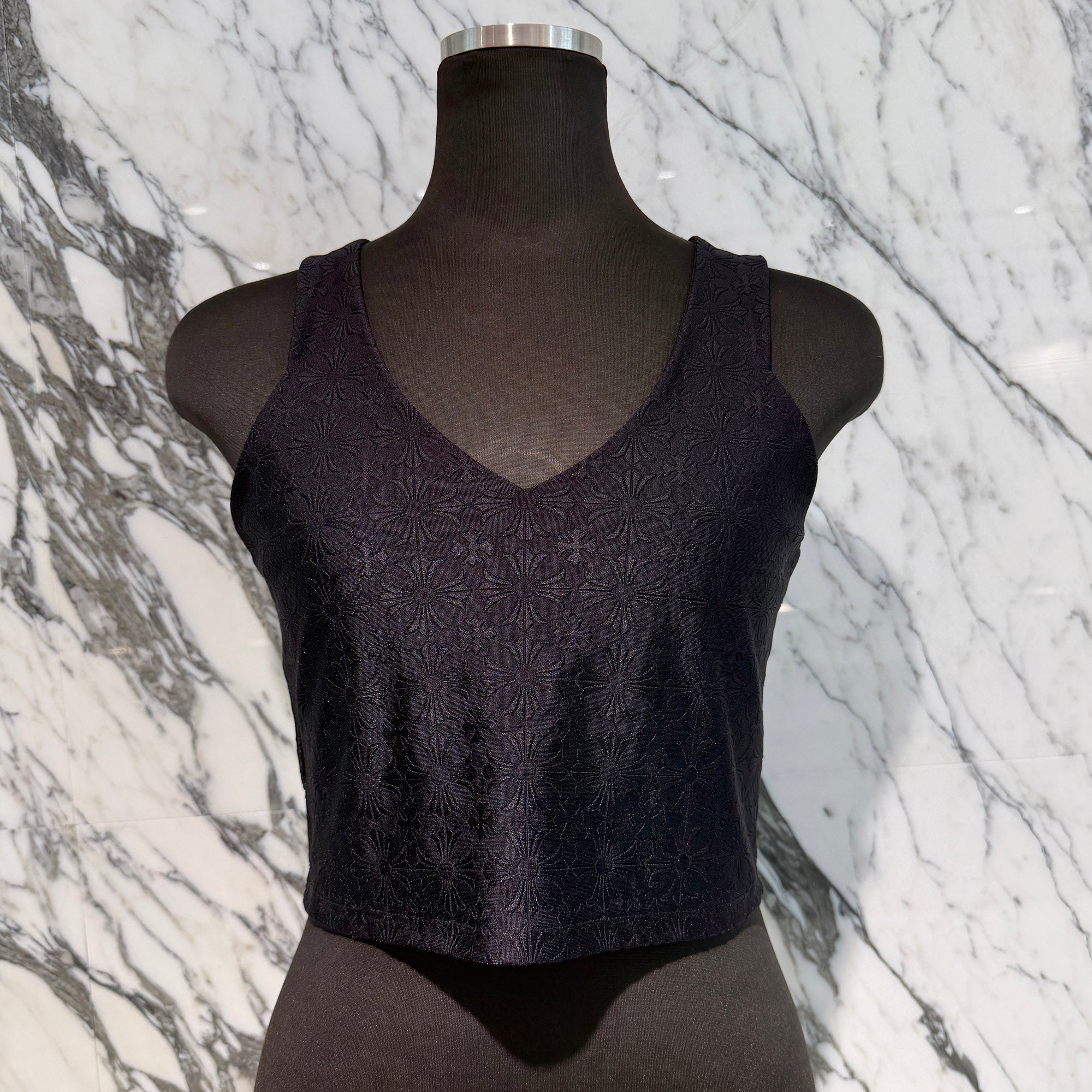 CHROME HEARTS CH Plus Pattern Horseshoe Rubber Print Camisole Size M クロムハーツ CHプラス柄 ホースシューラバープリント キャミソール サイズM