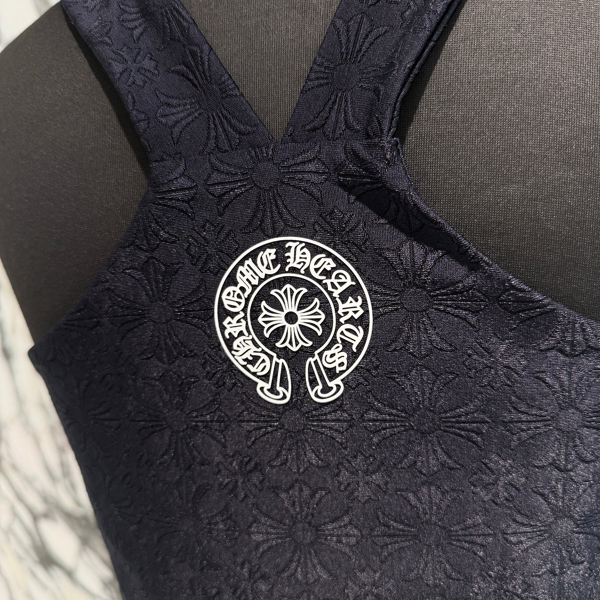 CHROME HEARTS CH Plus Pattern Horseshoe Rubber Print Camisole Size M クロムハーツ CHプラス柄 ホースシューラバープリント キャミソール サイズM