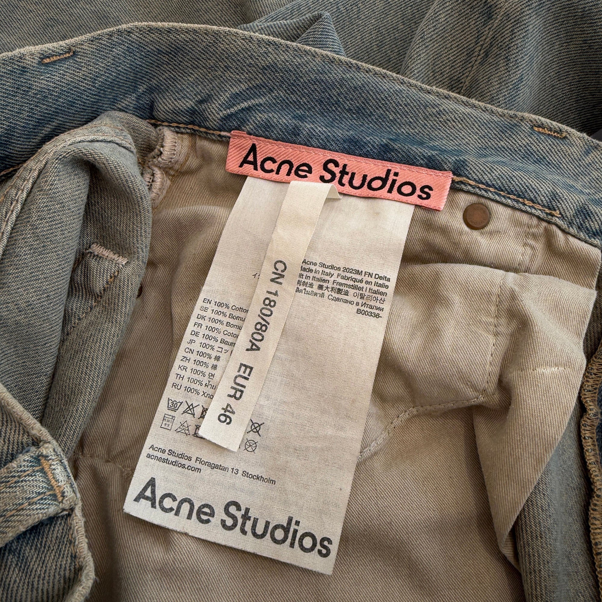 Acne Studios 2023AW Super Baggy Fit Denim Pants 2023M B00336 Size 46 アクネストゥディオズ スーパー バギー フィット デニムパンツ サイズ46
