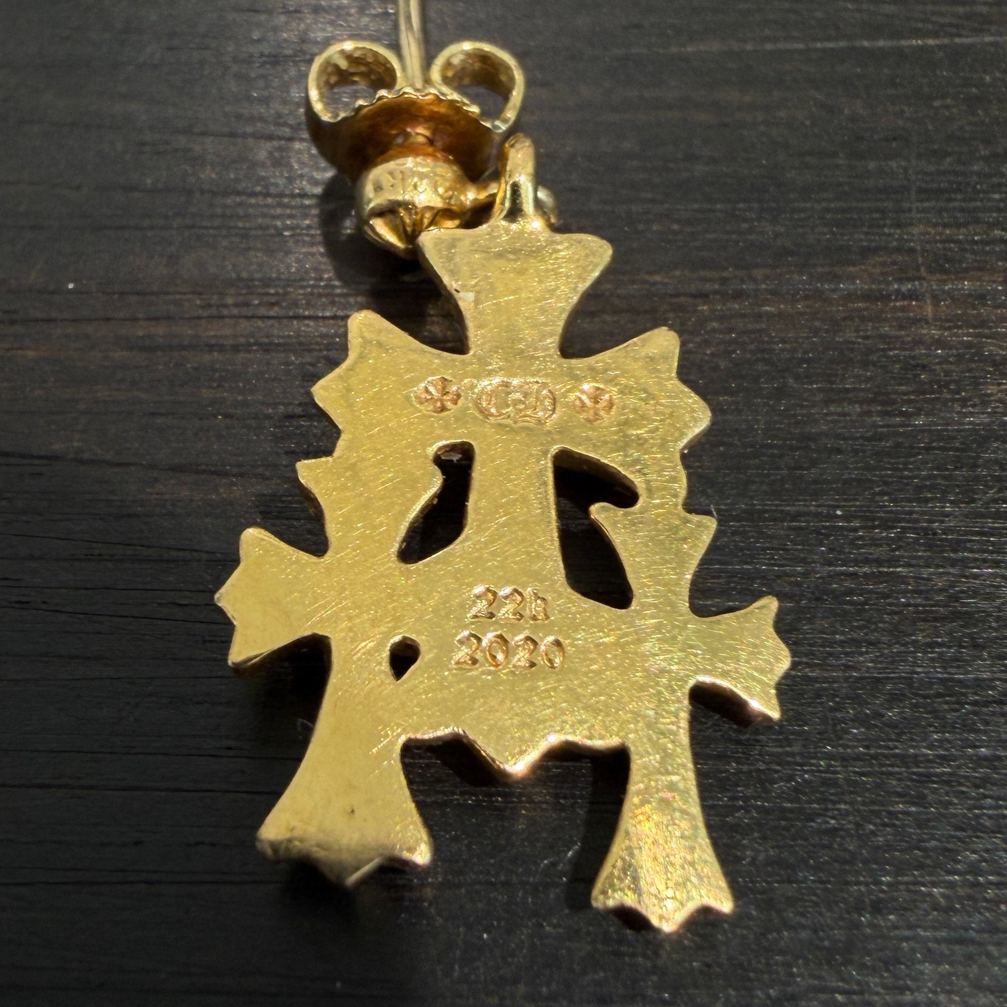 CHROME HEARTS 22K Triple Cross Earring Pave Diamond クロムハーツ 22K トリプルクロス イヤリング パヴェダイヤモンド