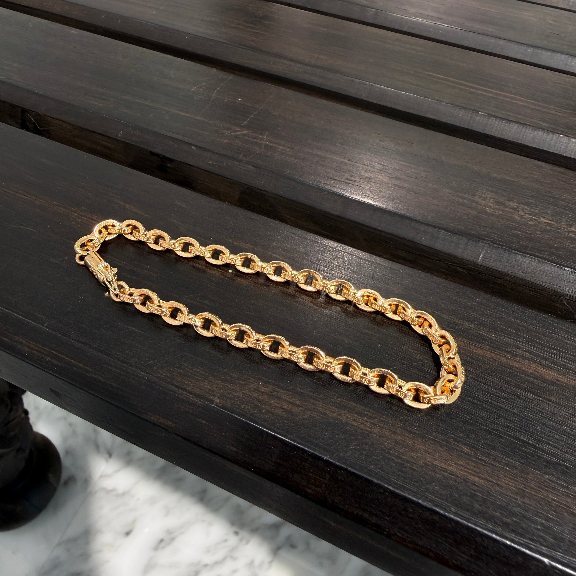 CHROME HEARTS 22K PAPER CHAIN BRACELET Size 8 Inch クロムハーツ 22K ペーパー チェーン ブレスレット サイズ8インチ