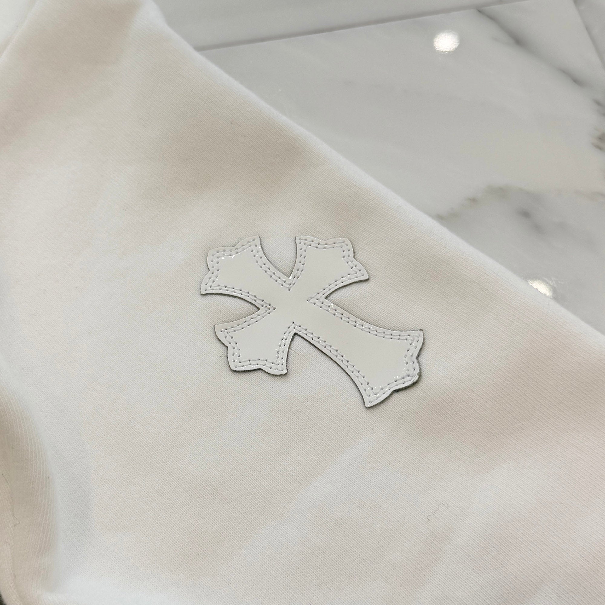 CHROME HEARTS Y NOT Multi Leather Cross Patch Sweatshirt Size S クロムハーツ ワイノット マルチレザークロスパッチ スウェットシャツ サイズS