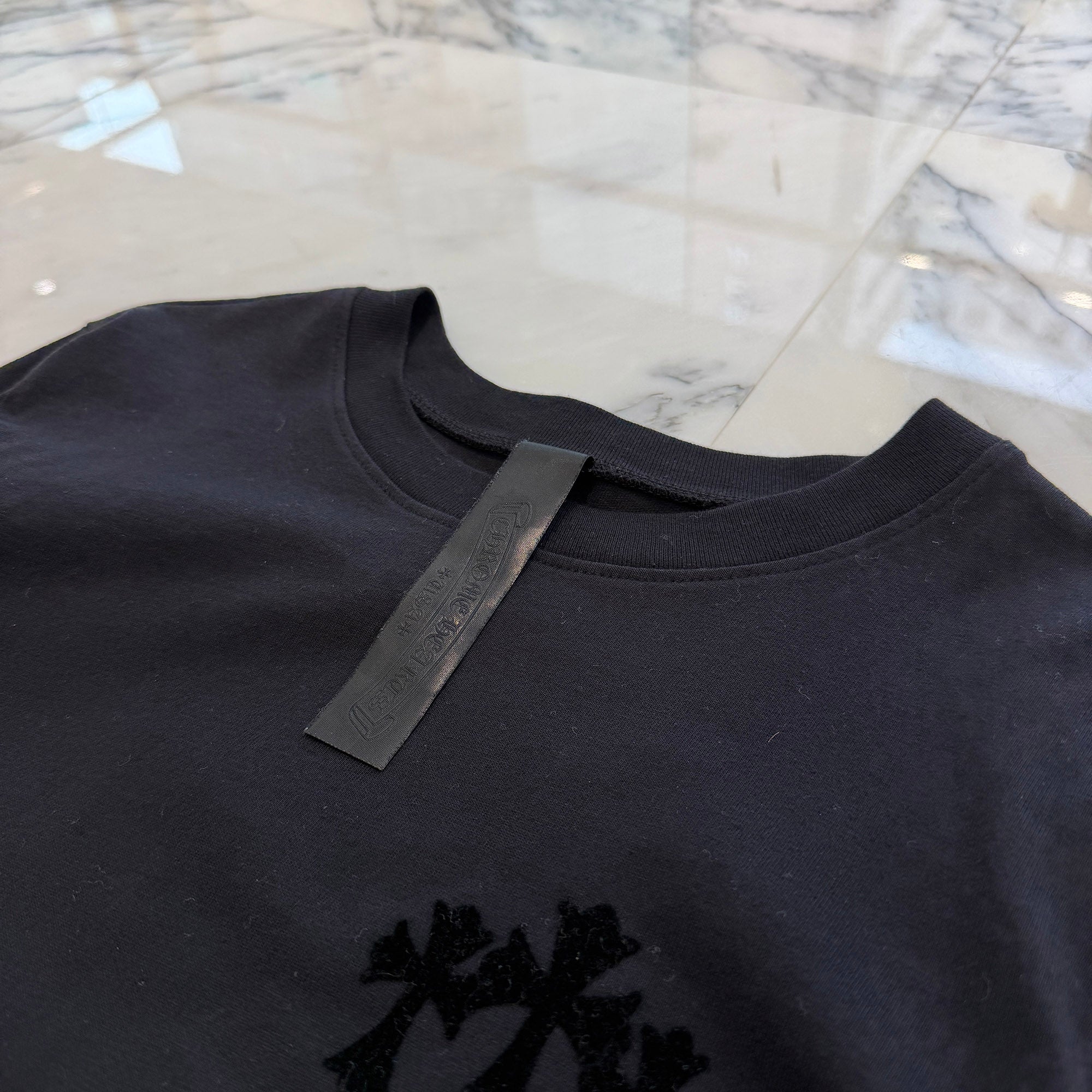 CHROME HEARTS Y NOT King Taco 3 Cemetery Cross Flock Print Long Sleeve Tee Size S クロムハーツ ワイノット キングタコ 3セメタリークロス フロッキーパッチ プリント ロングスリーブTシャツ サイズS