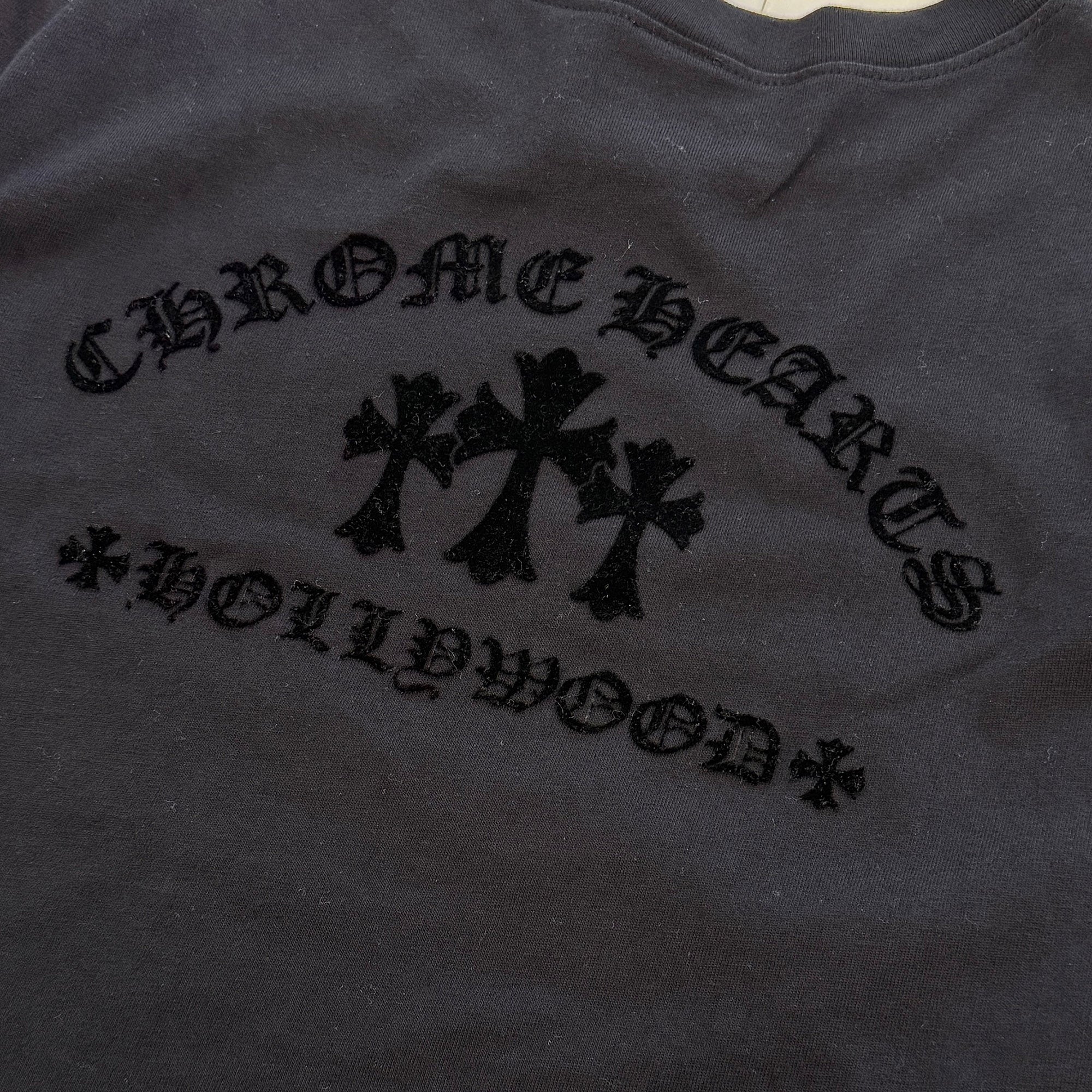 CHROME HEARTS Y NOT King Taco 3 Cemetery Cross Flock Print Long Sleeve Tee Size S クロムハーツ ワイノット キングタコ 3セメタリークロス フロッキーパッチ プリント ロングスリーブTシャツ サイズS