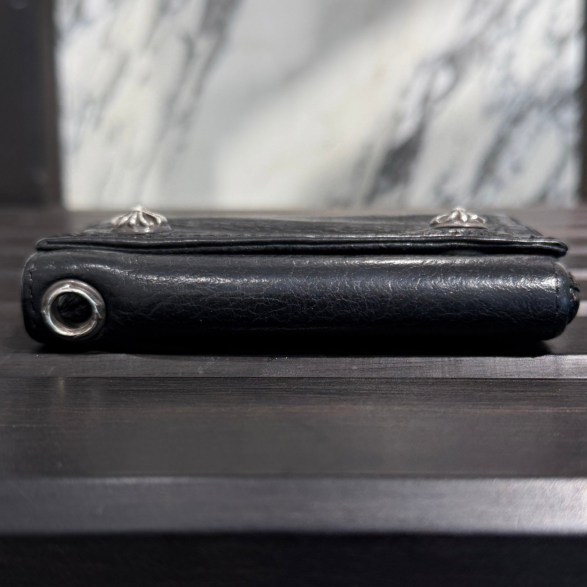 CHROME HEARTS 3 FOLD Cross Ball Button Leather Wallet クロムハーツ 3フォールド クロスボールボタン レザーウォレット