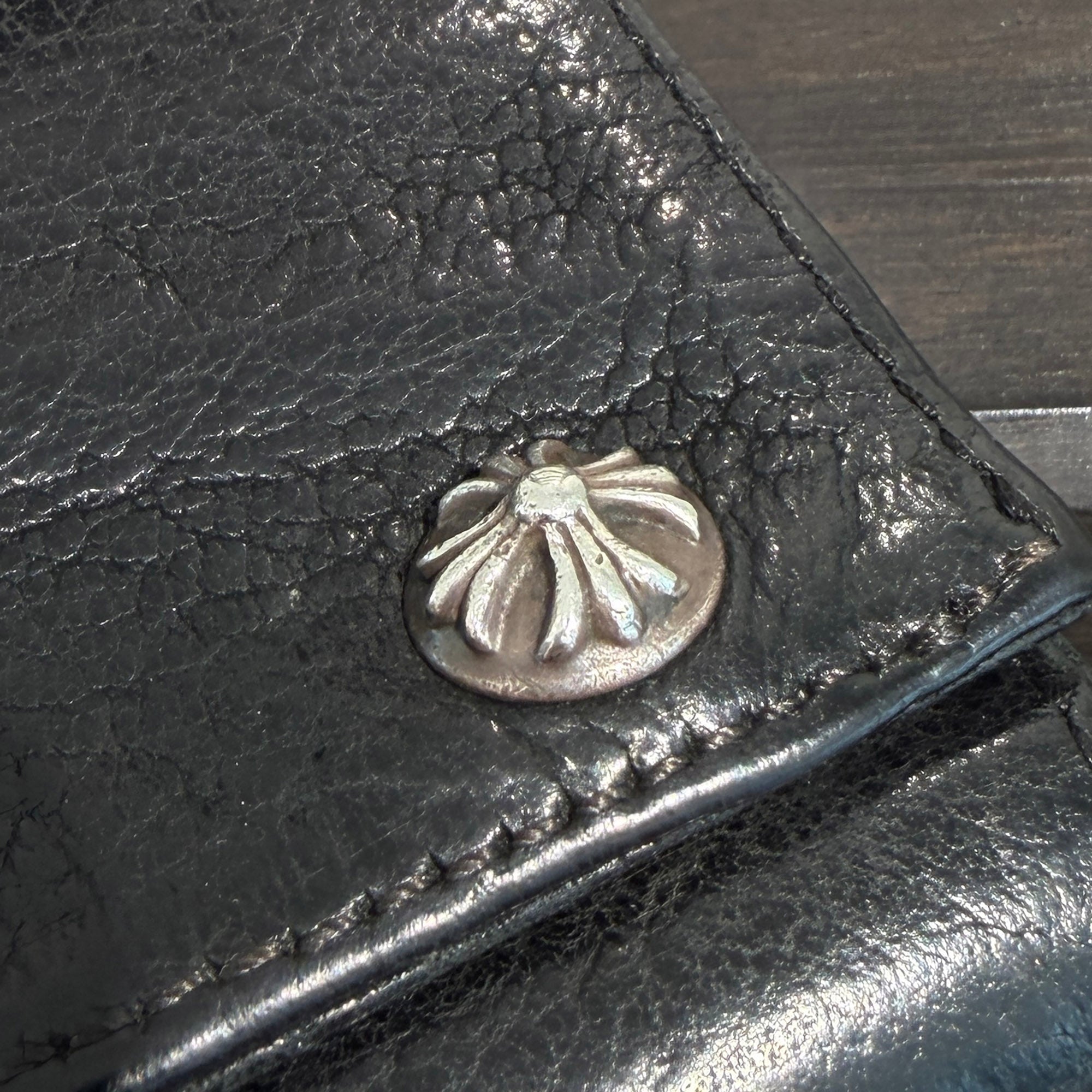 CHROME HEARTS 3 FOLD Cross Ball Button Leather Wallet クロムハーツ 3フォールド クロスボールボタン レザーウォレット
