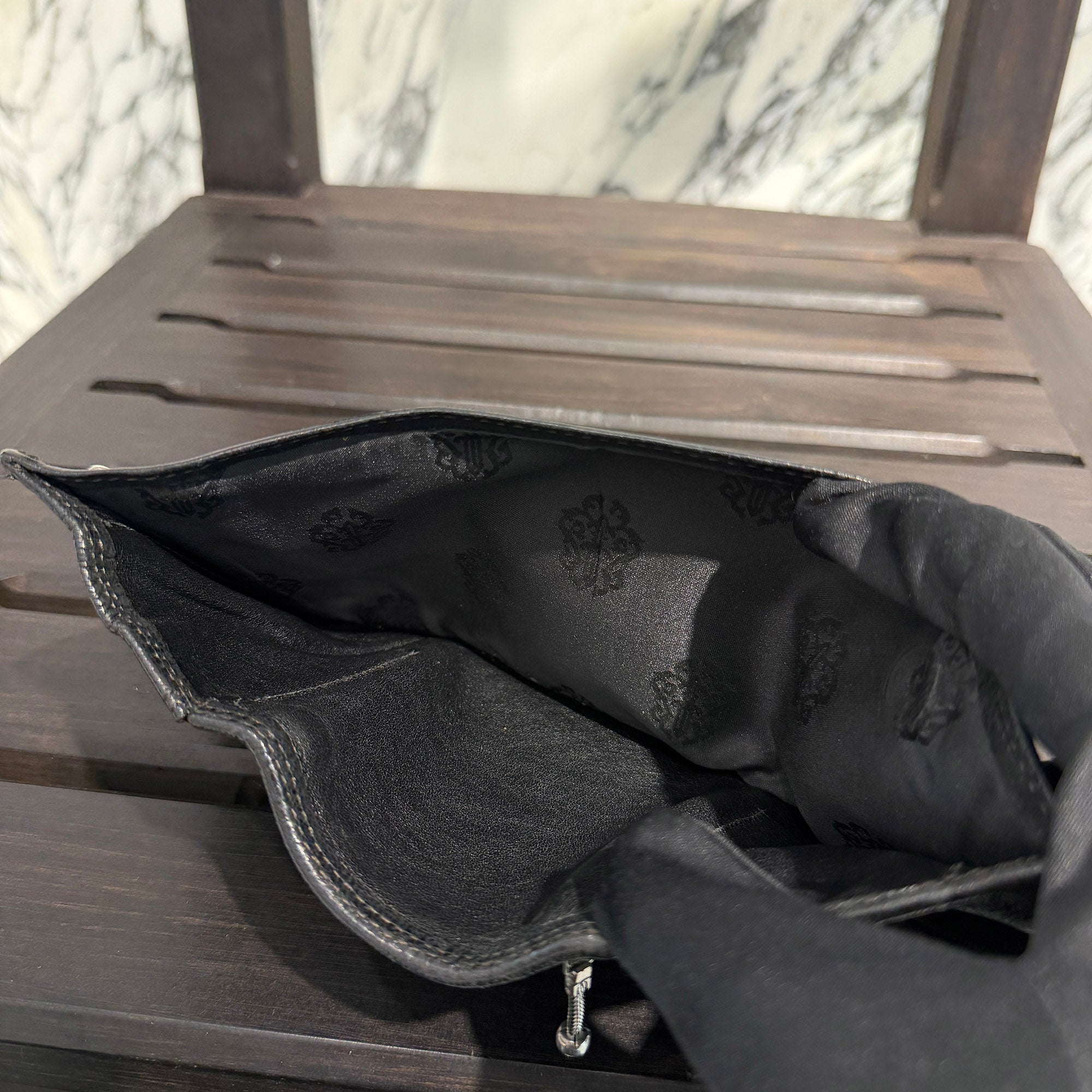 CHROME HEARTS 3 FOLD Cross Ball Button Leather Wallet クロムハーツ 3フォールド クロスボールボタン レザーウォレット