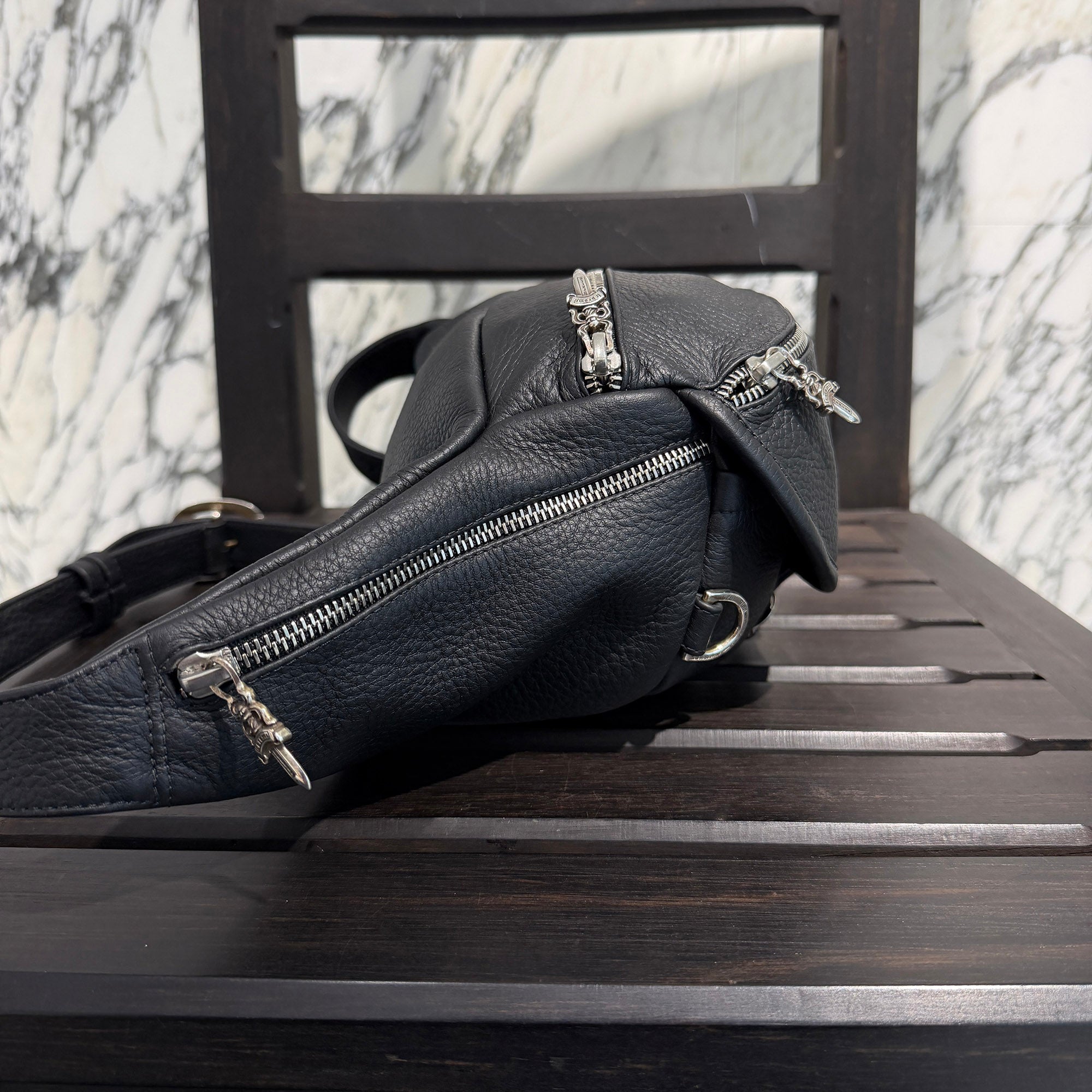 CHROME HEARTS SNAT PACK Leather Shoulder Bag クロムハーツ スナット