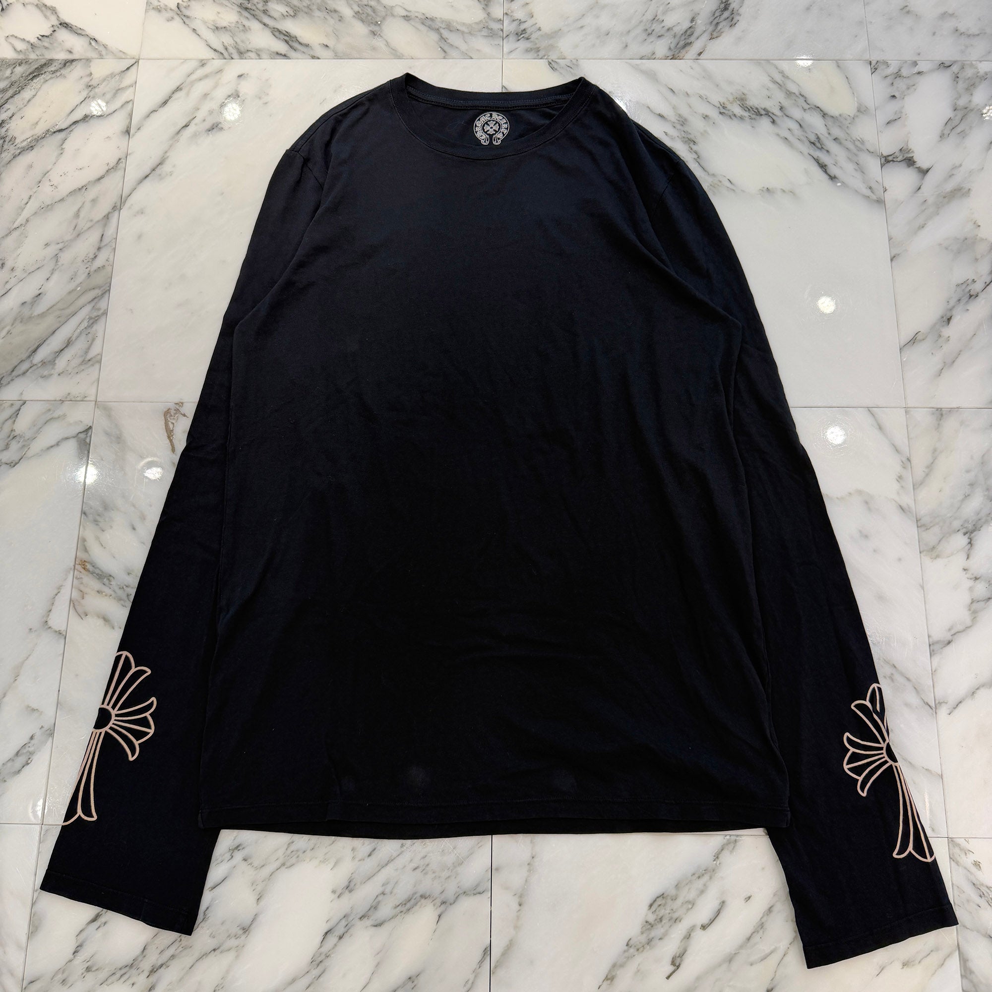 CHROME HEARTS Cuff Cross Print Long Sleeve Tee Size L クロムハーツ カフ クロス プリント ロングスリーブTシャツ サイズL