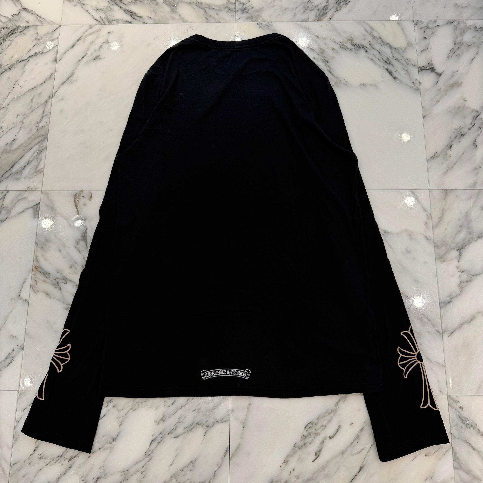 CHROME HEARTS Cuff Cross Print Long Sleeve Tee Size L クロムハーツ カフ クロス プリント ロングスリーブTシャツ サイズL