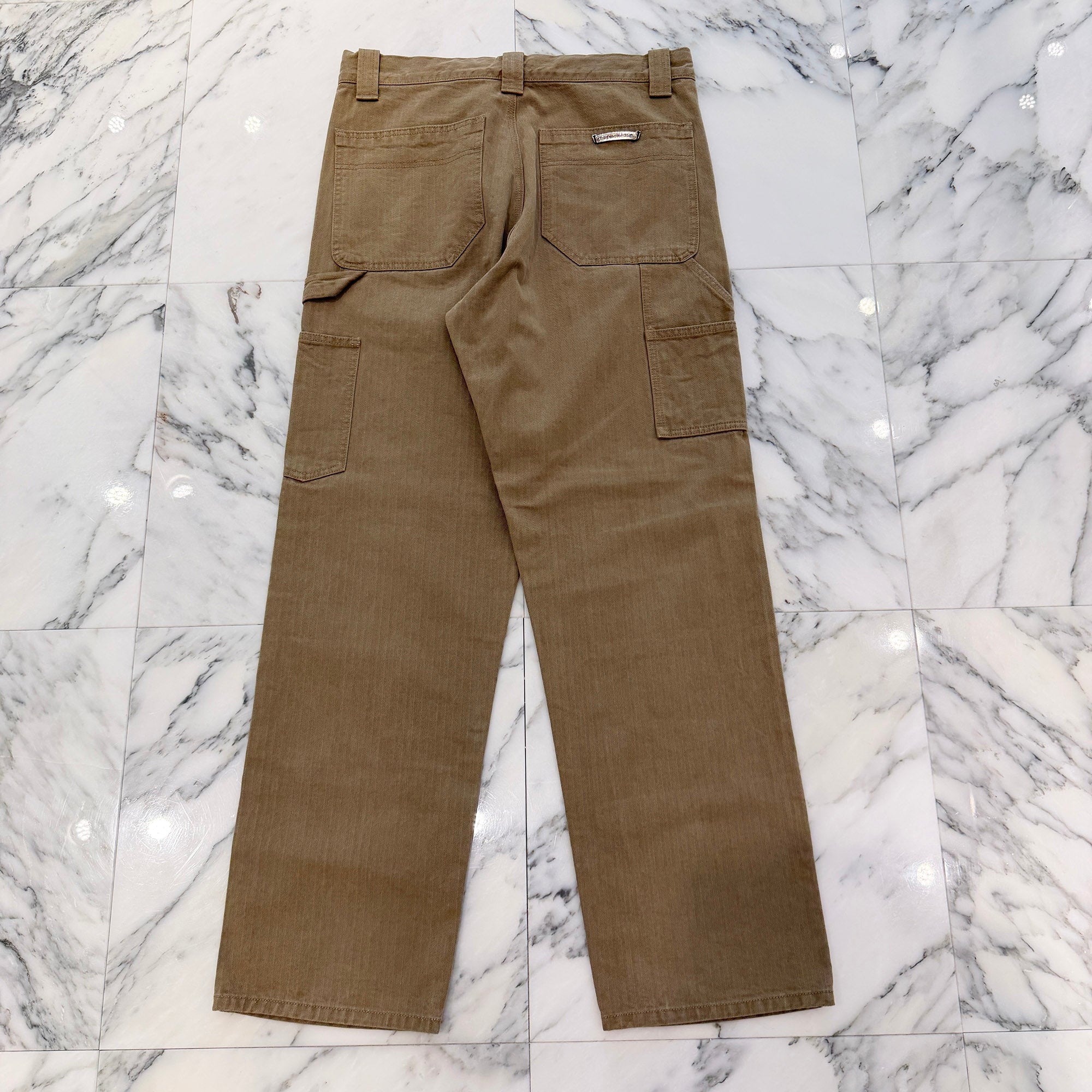 CHROME HEARTS Cross Ball Button Herringbone Cotton Chino Pants Size 32 クロムハーツ クロスボールボタン ヘリンボーン コットンチノパンツ サイズ32