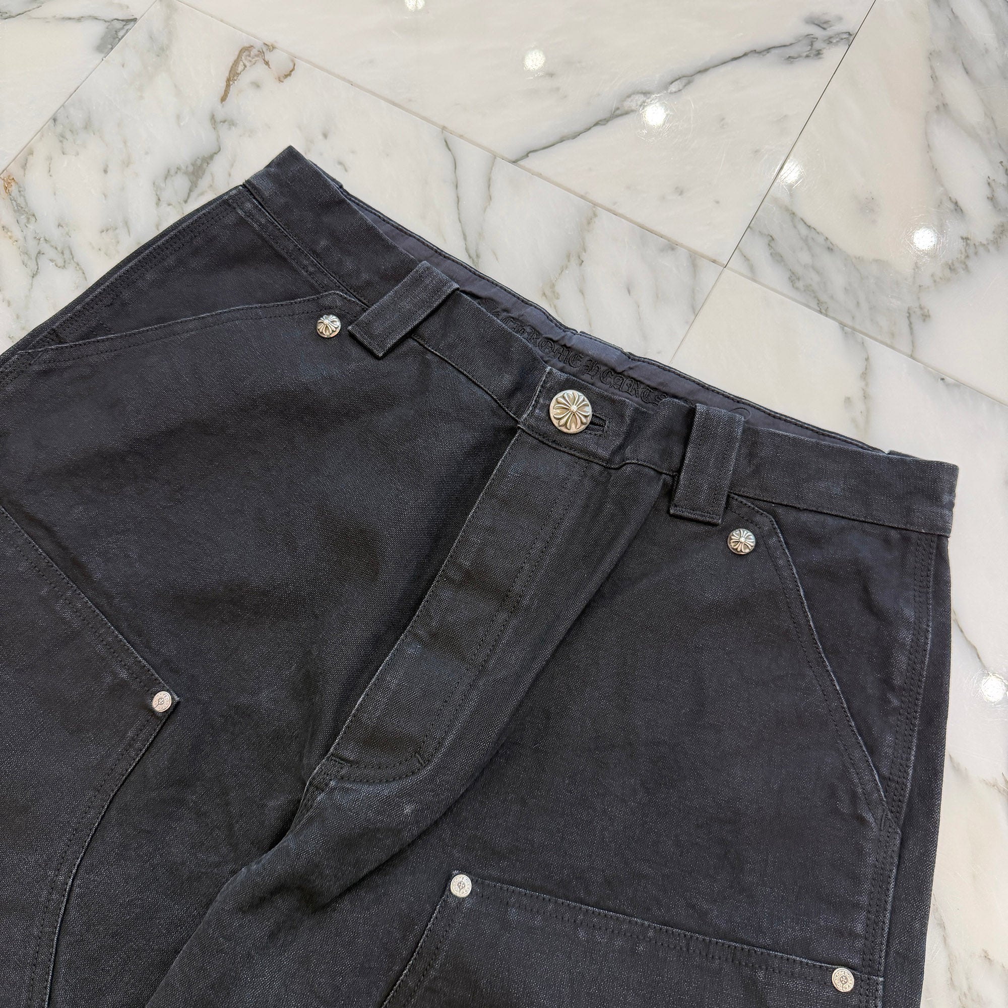 CHROME HEARTS Carpenter Cemetery Cross Patch Denim Shorts Size 33 クロムハーツ カーペンター セメタリークロスパッチ デニムショーツ サイズ33