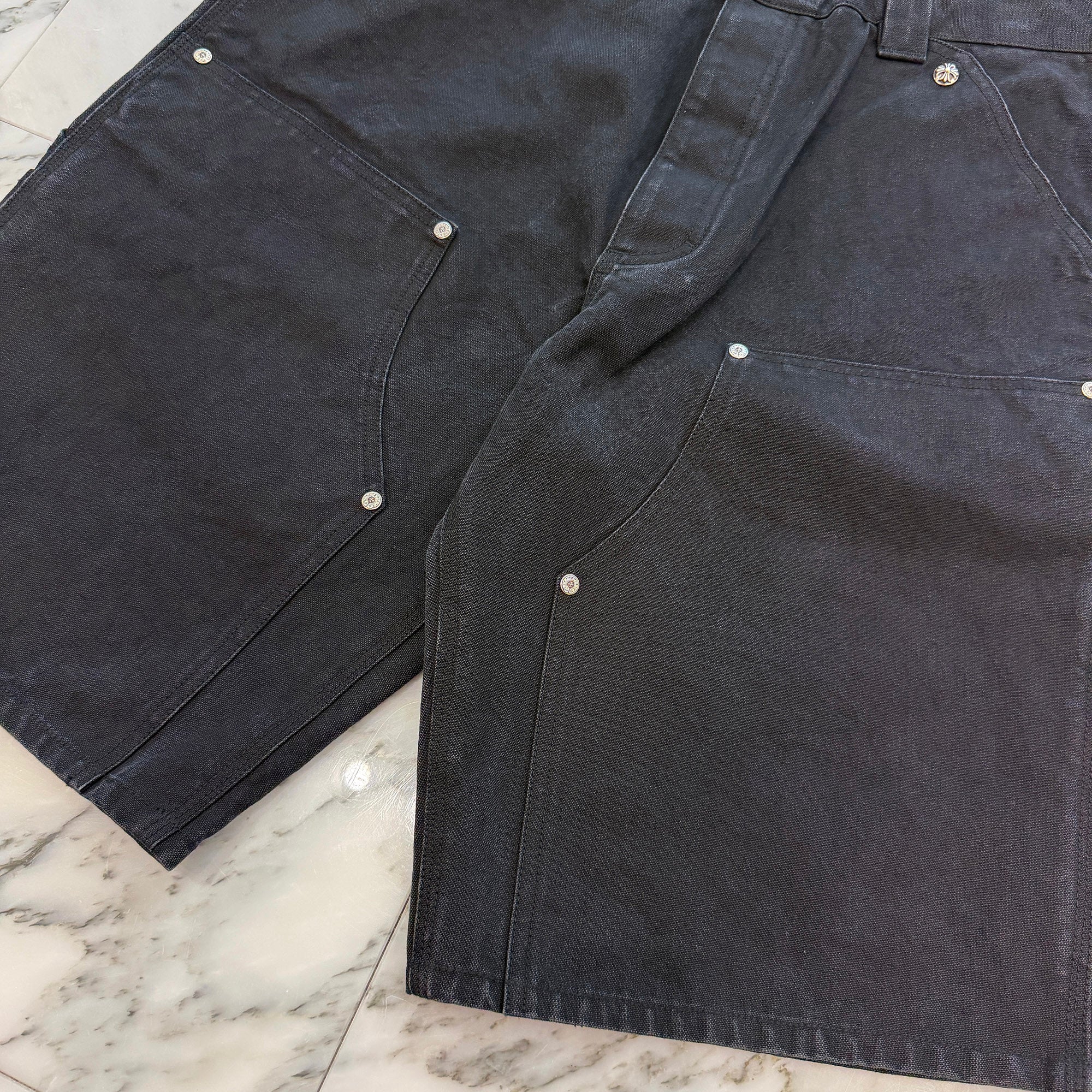 CHROME HEARTS Carpenter Cemetery Cross Patch Denim Shorts Size 33 クロムハーツ カーペンター セメタリークロスパッチ デニムショーツ サイズ33