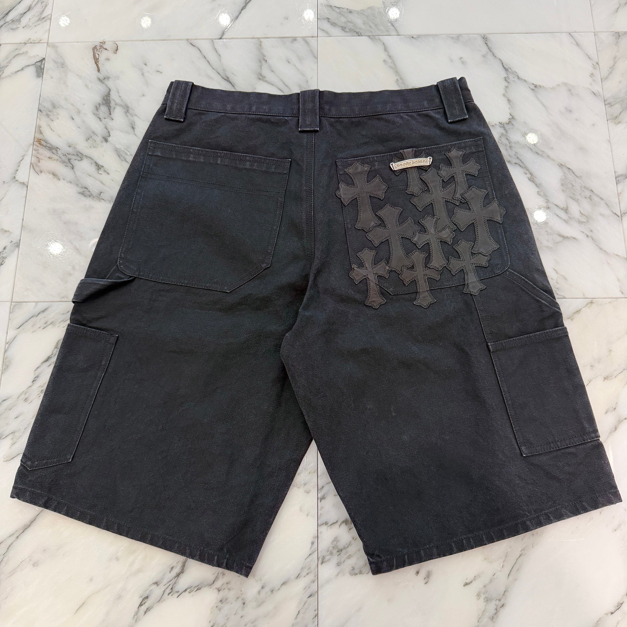 CHROME HEARTS Carpenter Cemetery Cross Patch Denim Shorts Size 33 クロムハーツ カーペンター セメタリークロスパッチ デニムショーツ サイズ33