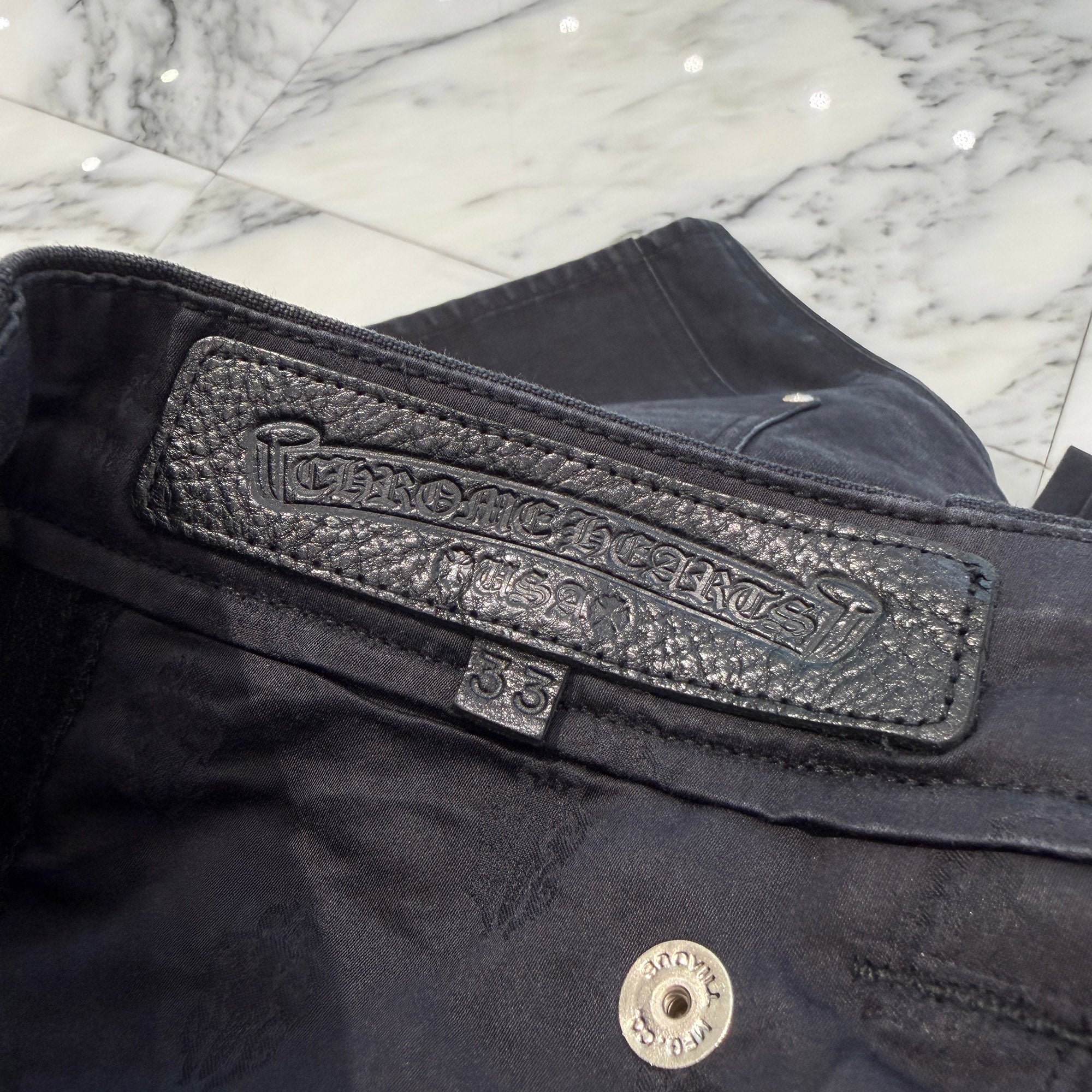 CHROME HEARTS Carpenter Cemetery Cross Patch Denim Shorts Size 33 クロムハーツ カーペンター セメタリークロスパッチ デニムショーツ サイズ33