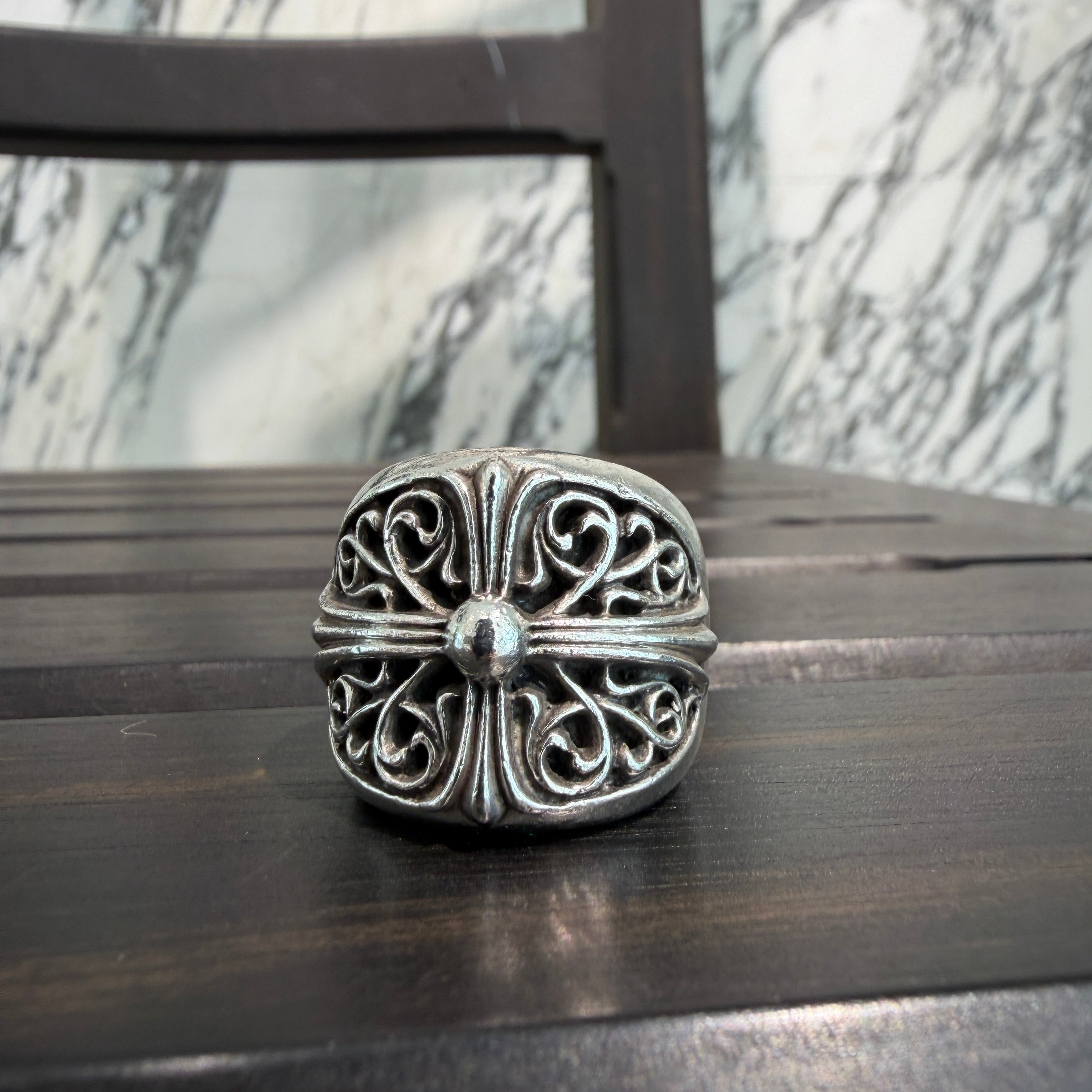CHROME HEARTS Classic Oval Cross Ring Size 21号 クロムハーツ クラシック オーバルクロス リング サイズ21号