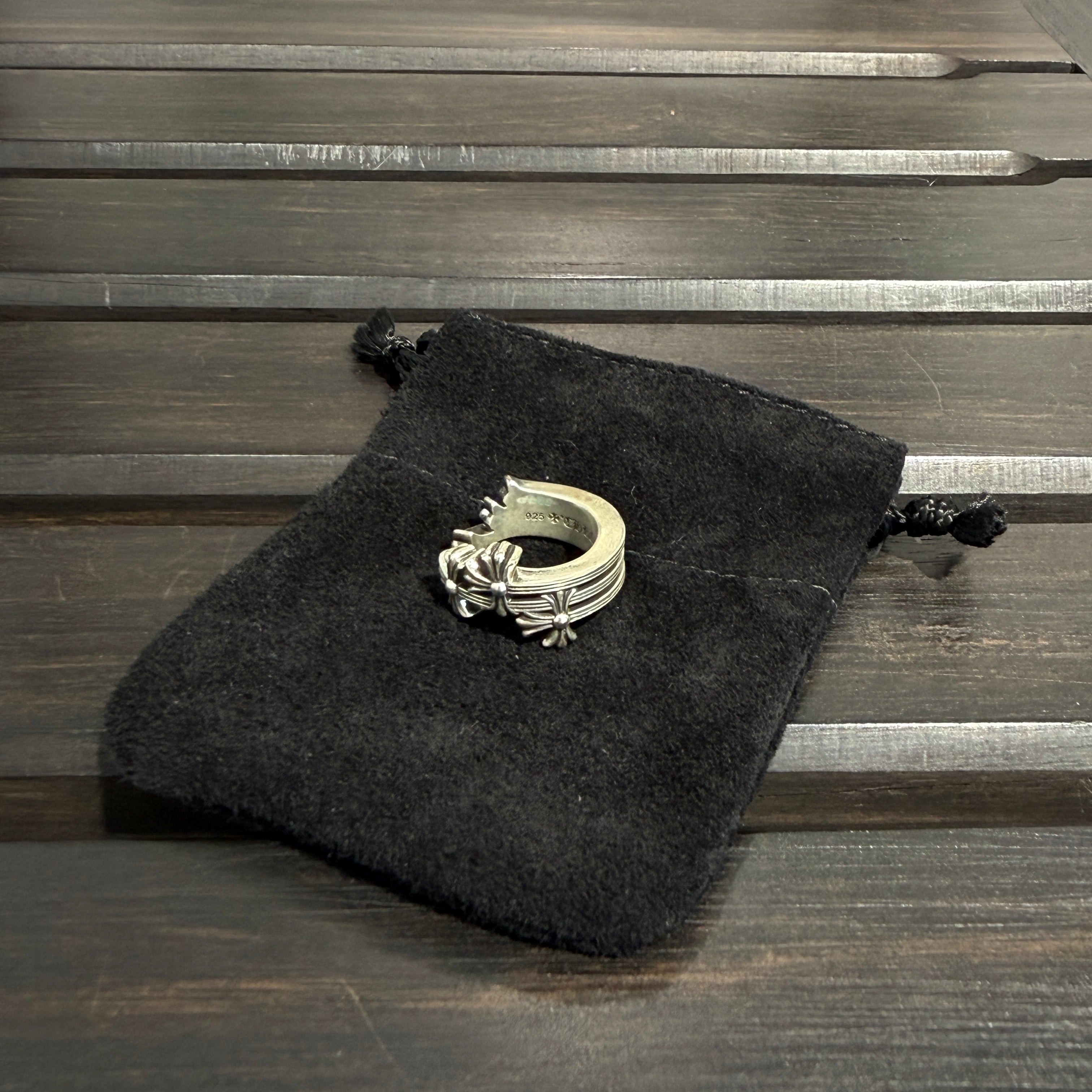 CHROME HEARTS Triple Cross Curve Ring Size 17号 クロムハーツ