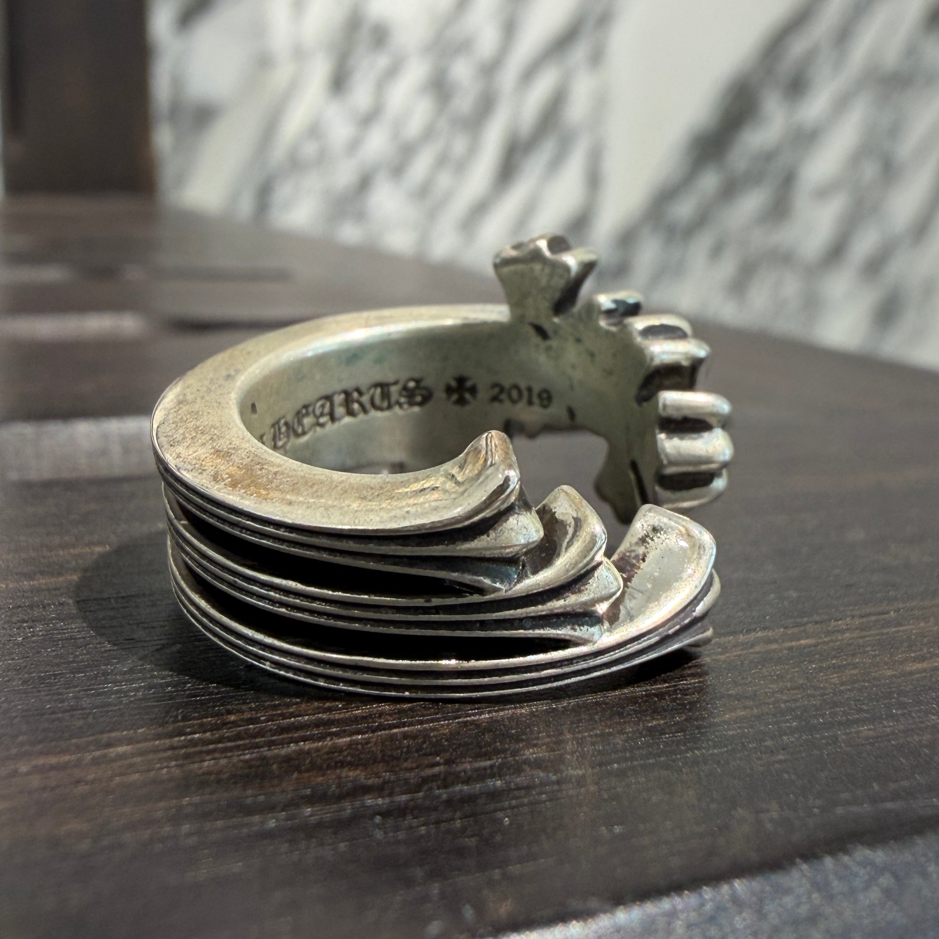 CHROME HEARTS Triple Cross Curve Ring Size 17号 クロムハーツ トリプルクロス カーブ リング サイズ17号