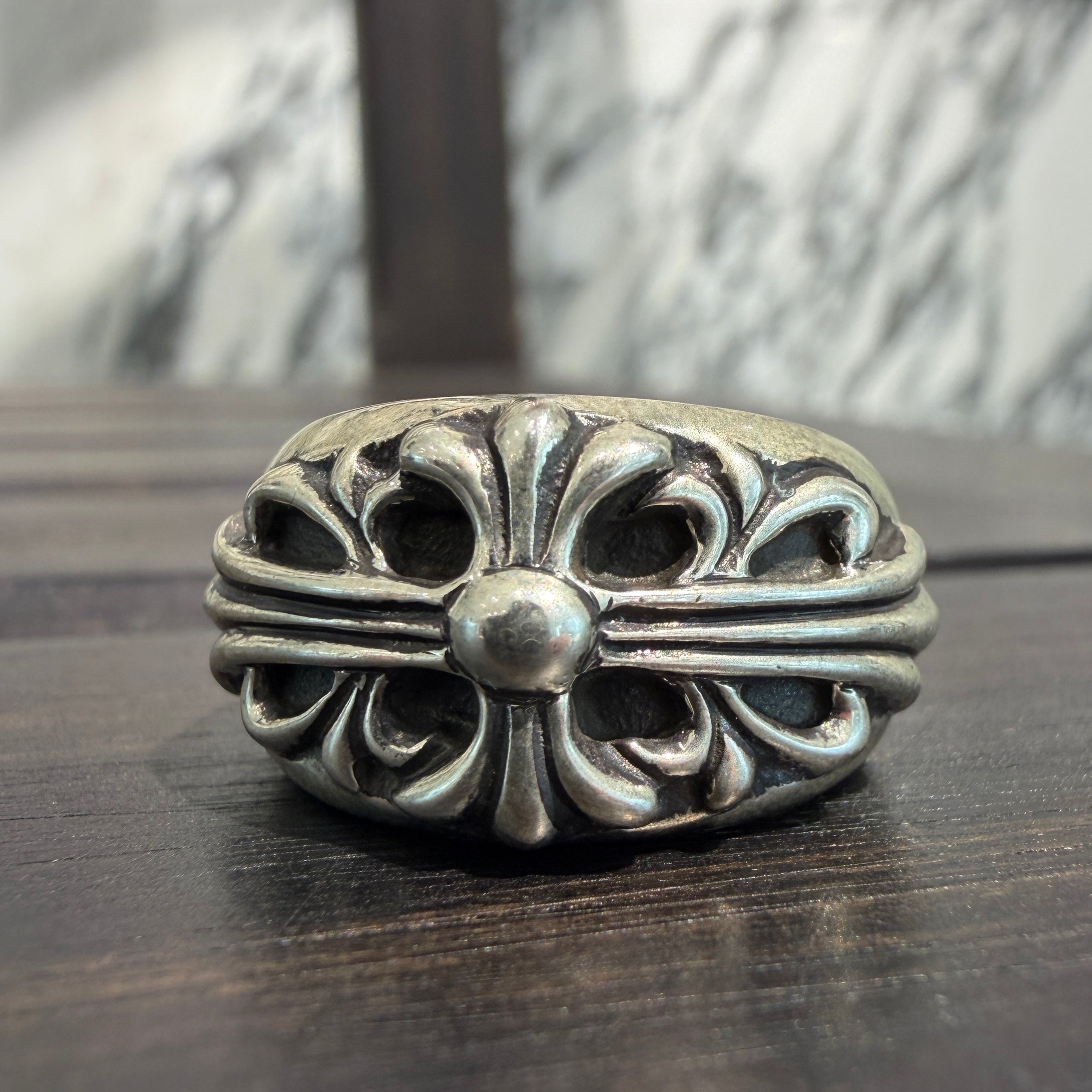 CHROME HEARTS Floral Cross Ring Size 17号 クロムハーツ フローラルクロス リング サイズ17号
