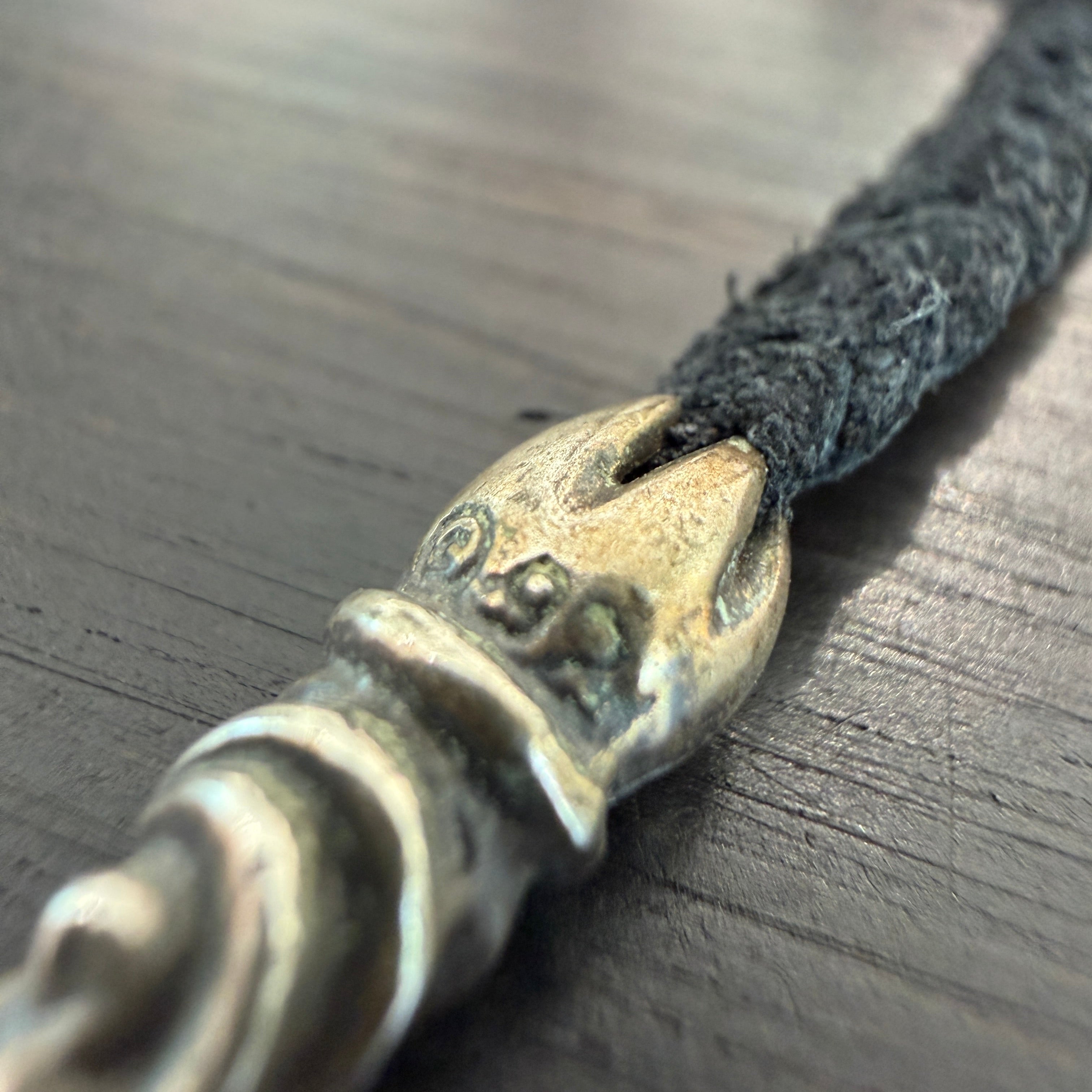 CHROME HEARTS BS FLEUR CHARM Pendant Top ＆ Scroll Leather Blade Necklace クロムハーツ BSフレア チャーム ペンダントトップ＆スクロール レザーブレード ネックレス