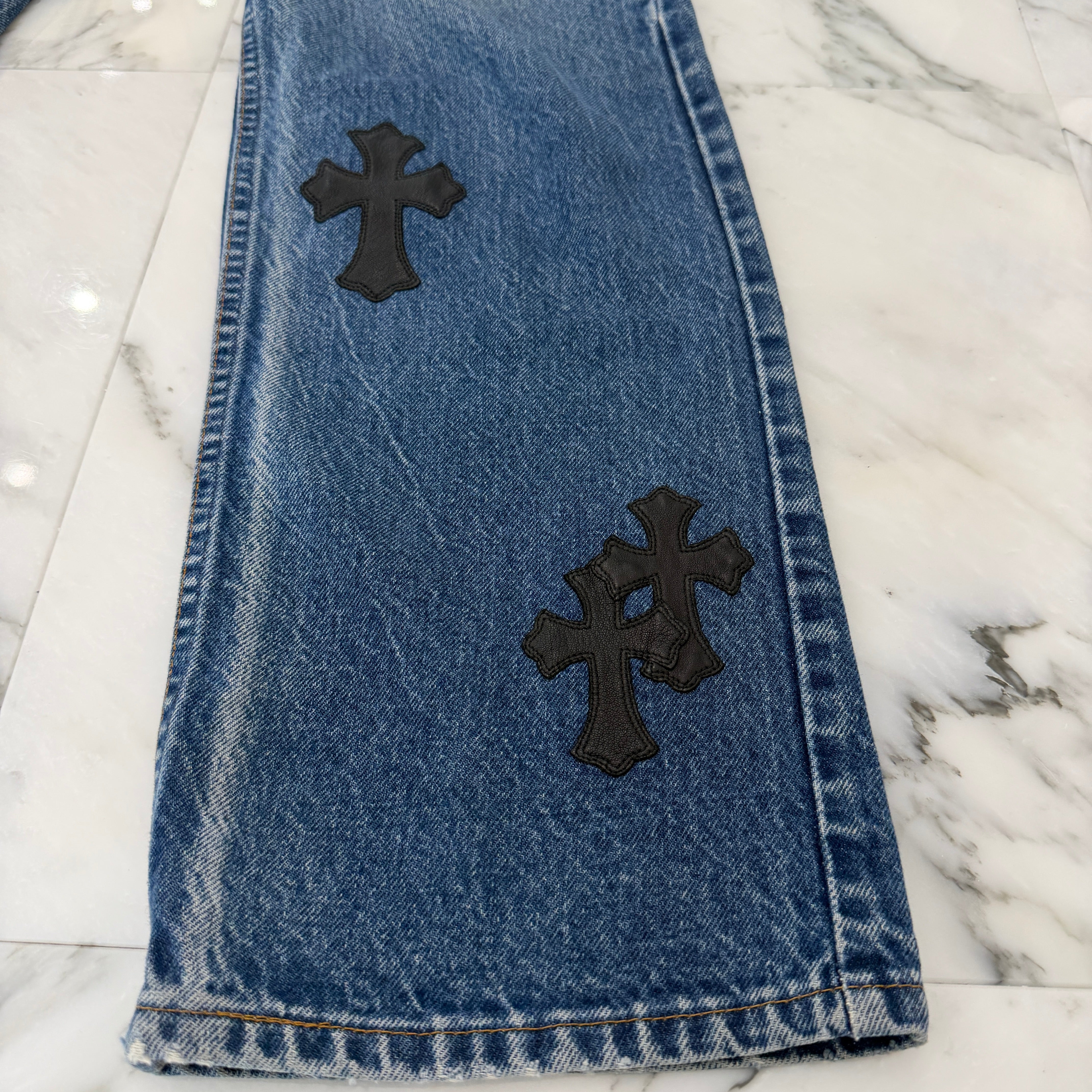 CHROME HEARTS × Levi's 517 VNTG Cross Leather Patch Denim Pants Size 36 クロムハーツ × リーバイス 517 ヴィンテージ クロスレザーパッチ デニムパンツ サイズ36