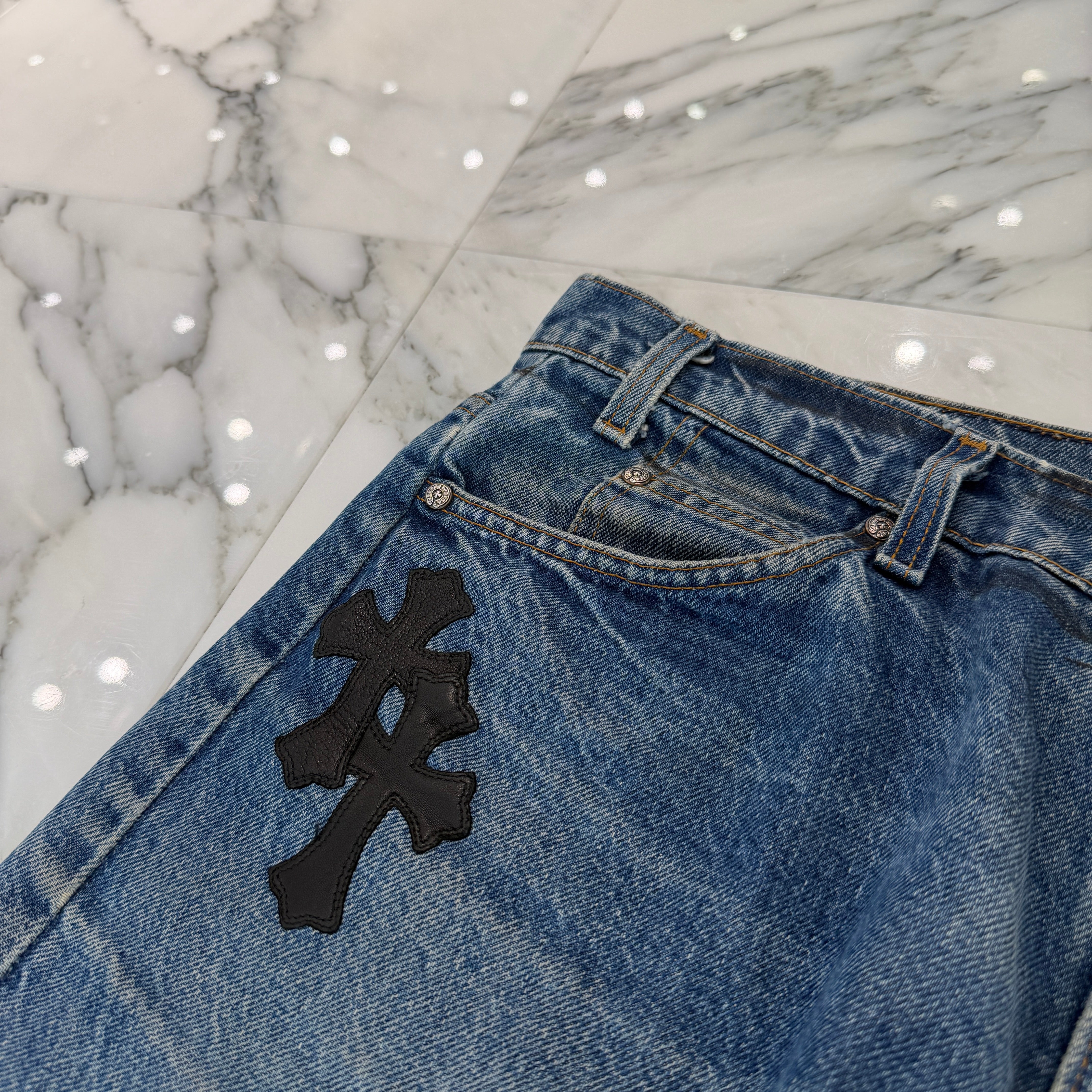 CHROME HEARTS × Levi's 517 VNTG Cross Leather Patch Denim Pants Size 36 クロムハーツ × リーバイス 517 ヴィンテージ クロスレザーパッチ デニムパンツ サイズ36