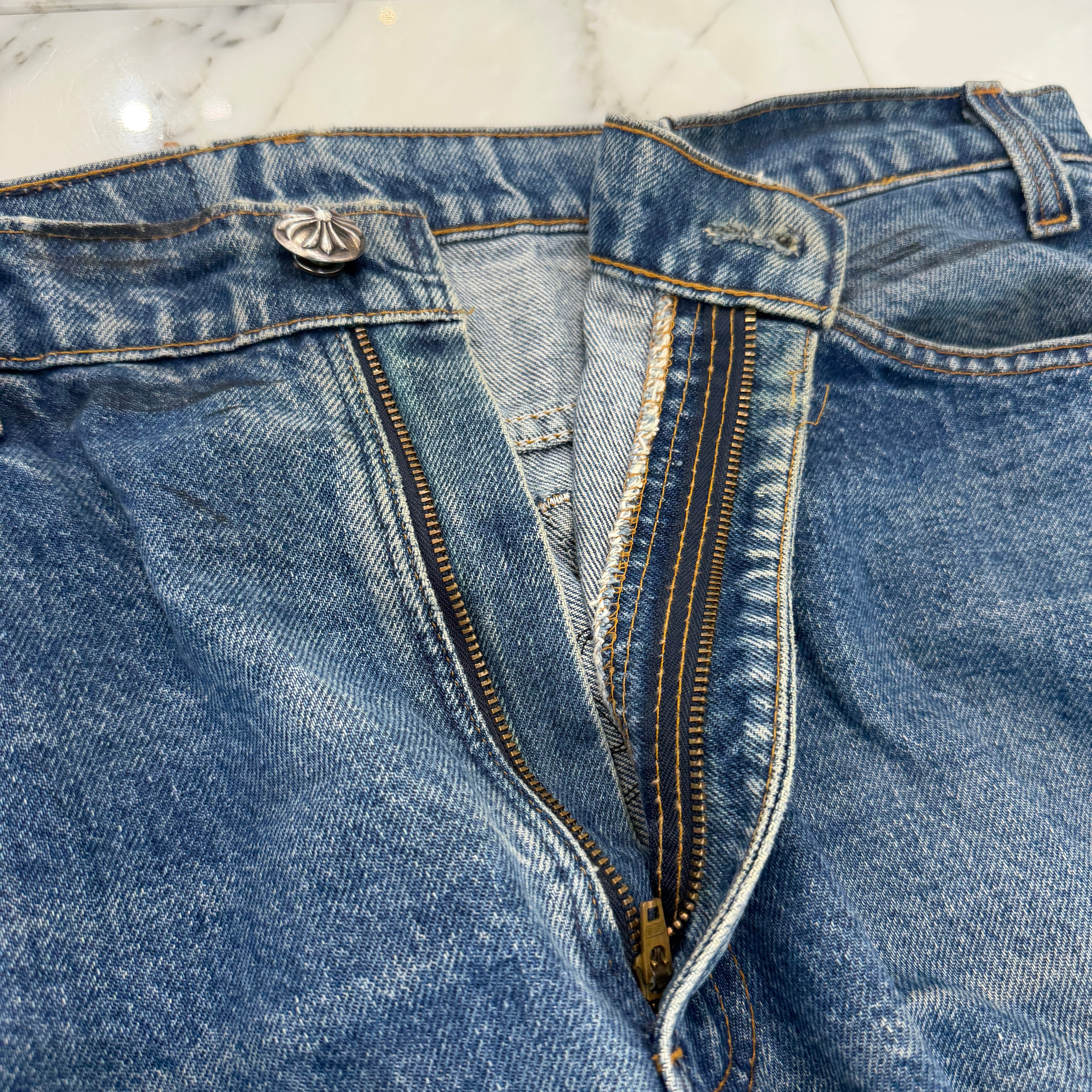 CHROME HEARTS × Levi's 517 VNTG Cross Leather Patch Denim Pants Size 36 クロムハーツ × リーバイス 517 ヴィンテージ クロスレザーパッチ デニムパンツ サイズ36