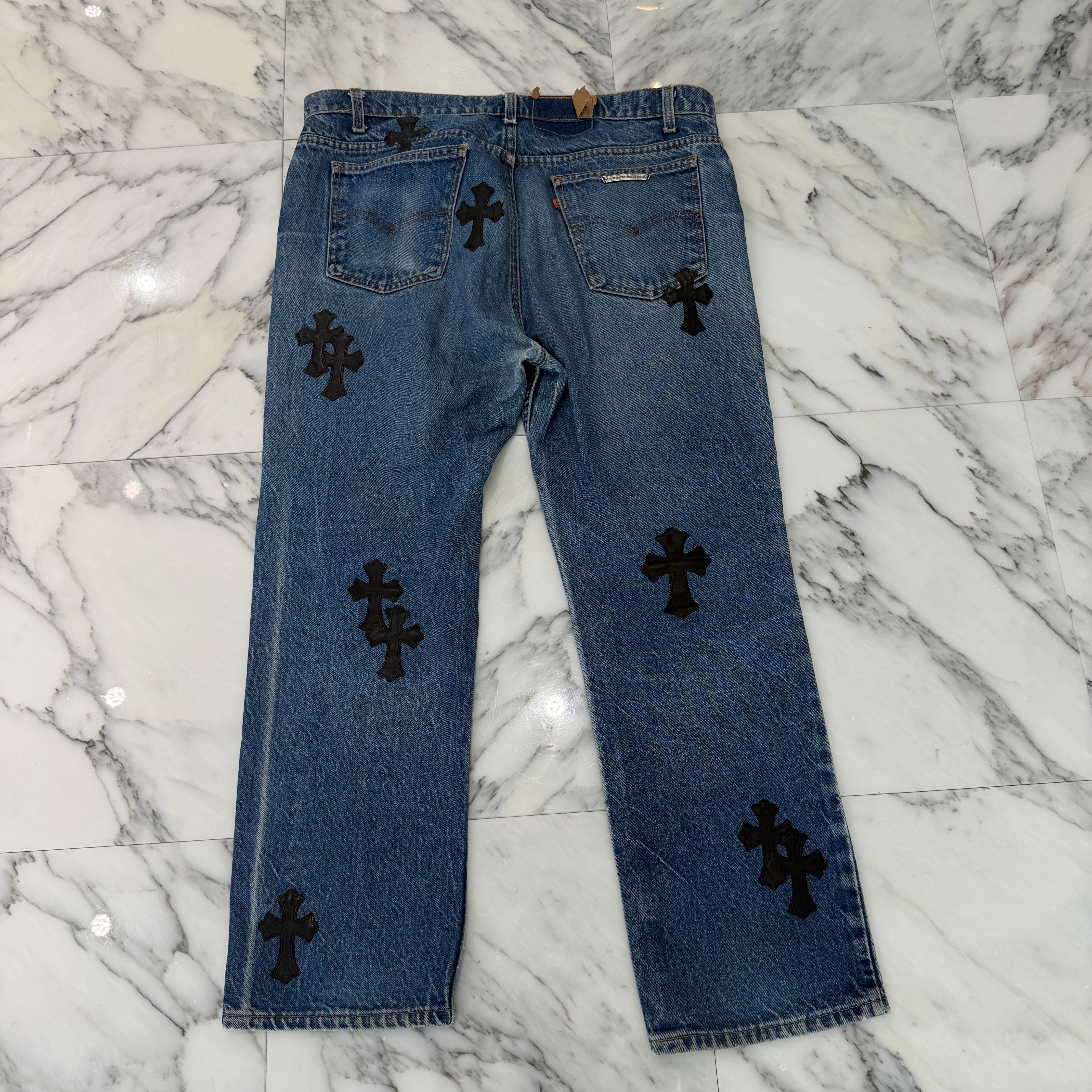 CHROME HEARTS × Levi's 517 VNTG Cross Leather Patch Denim Pants Size 36 クロムハーツ × リーバイス 517 ヴィンテージ クロスレザーパッチ デニムパンツ サイズ36