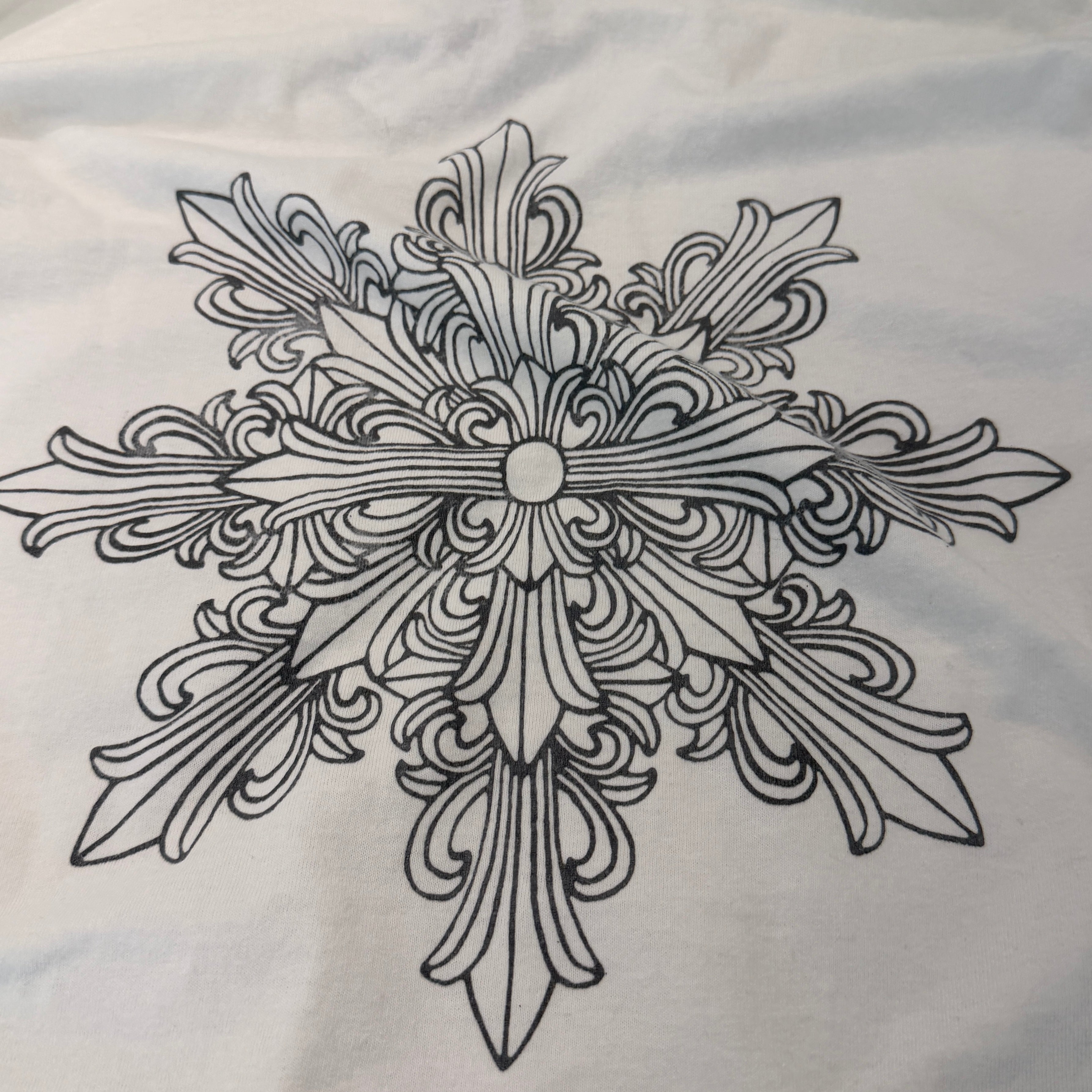 CHROME HEARTS Floral Cross Snowflake Long Sleeve Tee Size L クロムハーツ フローラルクロス スノーフレーク ロングスリーブ Tシャツ サイズL