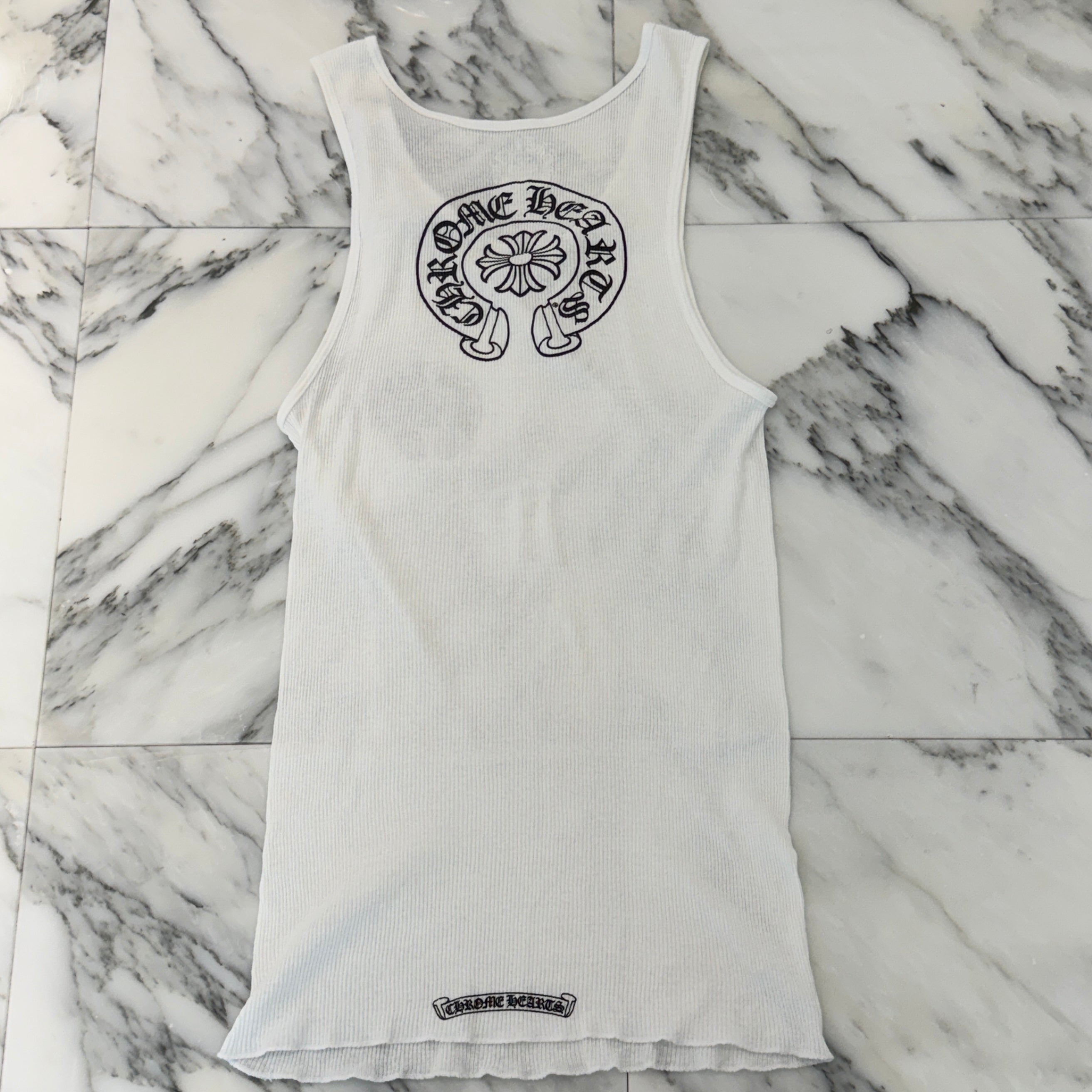 CHROME HEARTS Back Horseshoe Print Tank Top Size L クロムハーツ バックホースシュープリント タンクトップ サイズL