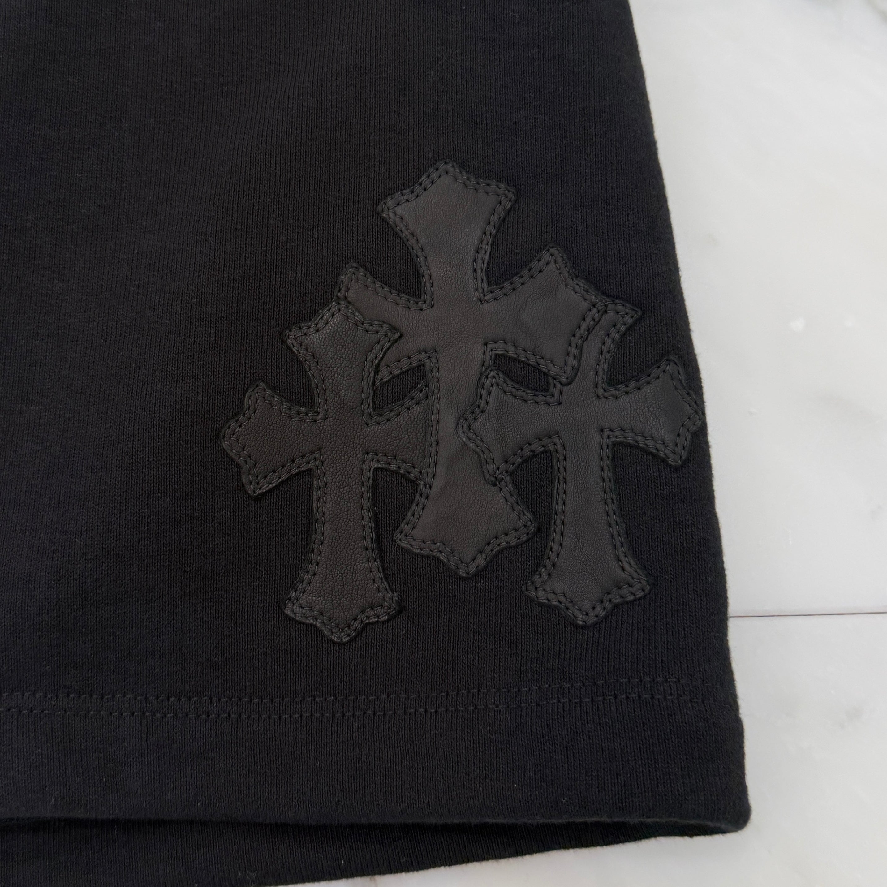 CHROME HEARTS Y NOT 3 Cemetery Cross Patch Sweat Shorts Size S クロムハーツ ワイノット 3セメタリークロスパッチ スウェットショーツ サイズS