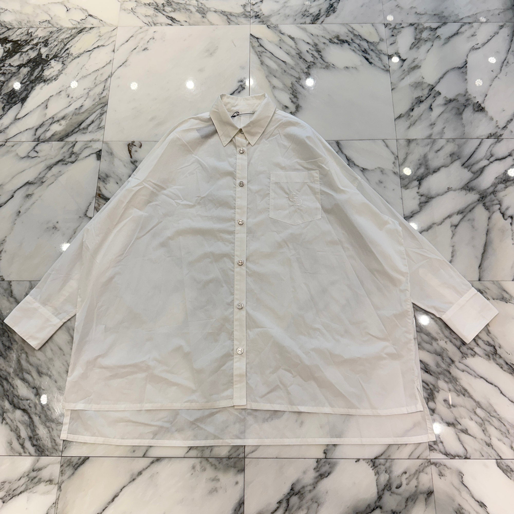CHROME HEARTS Y NOT Mahal Kita CH Logo Embroidery Shirt Size L クロムハーツ ワイノット マハルキタ CHロゴ刺繍 シャツ サイズL