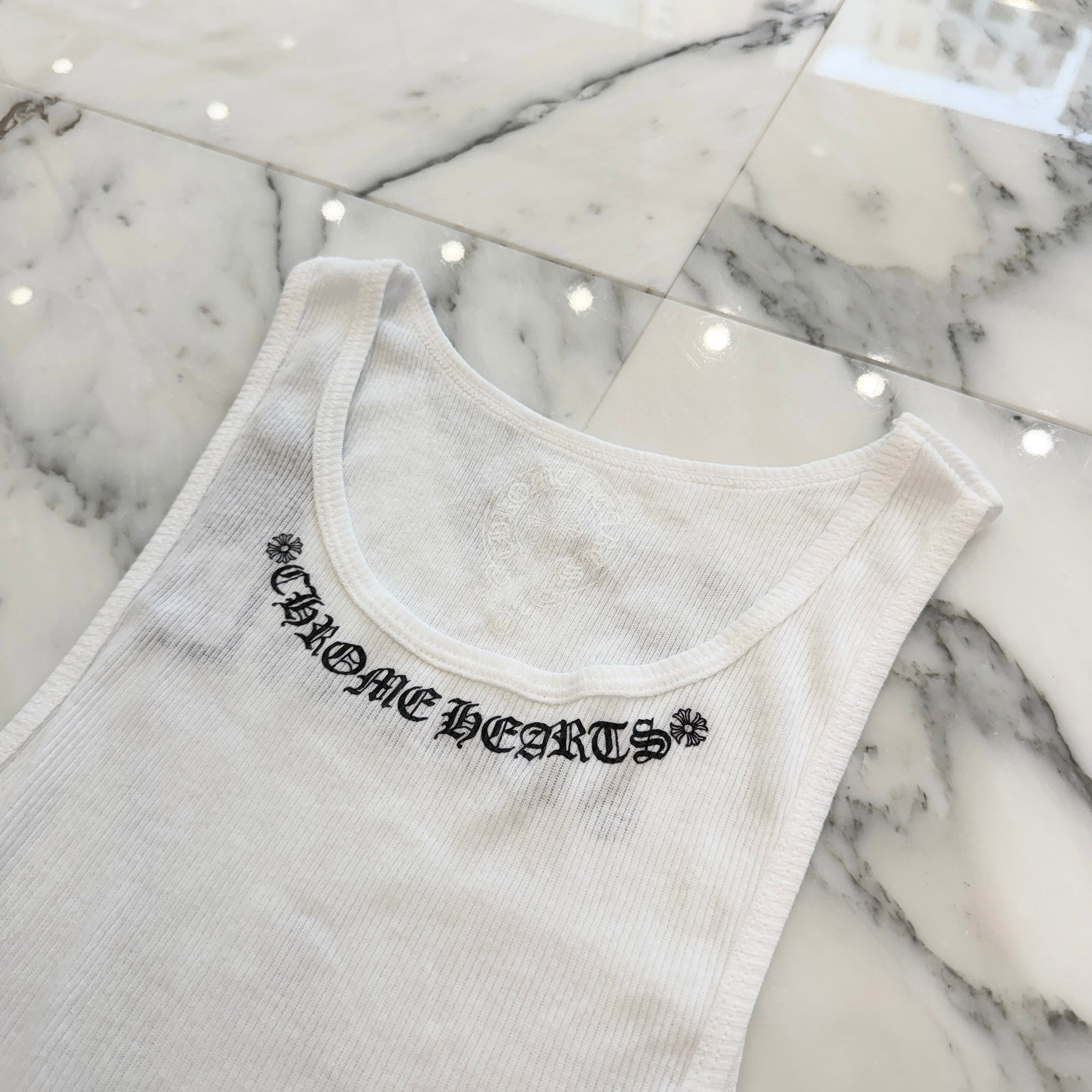 CHROME HEARTS Viny Heart "Love You" Rib Tank Top Size M クロムハーツ ヴィニーハート "ラブユー" リブ タンクトップ サイズM