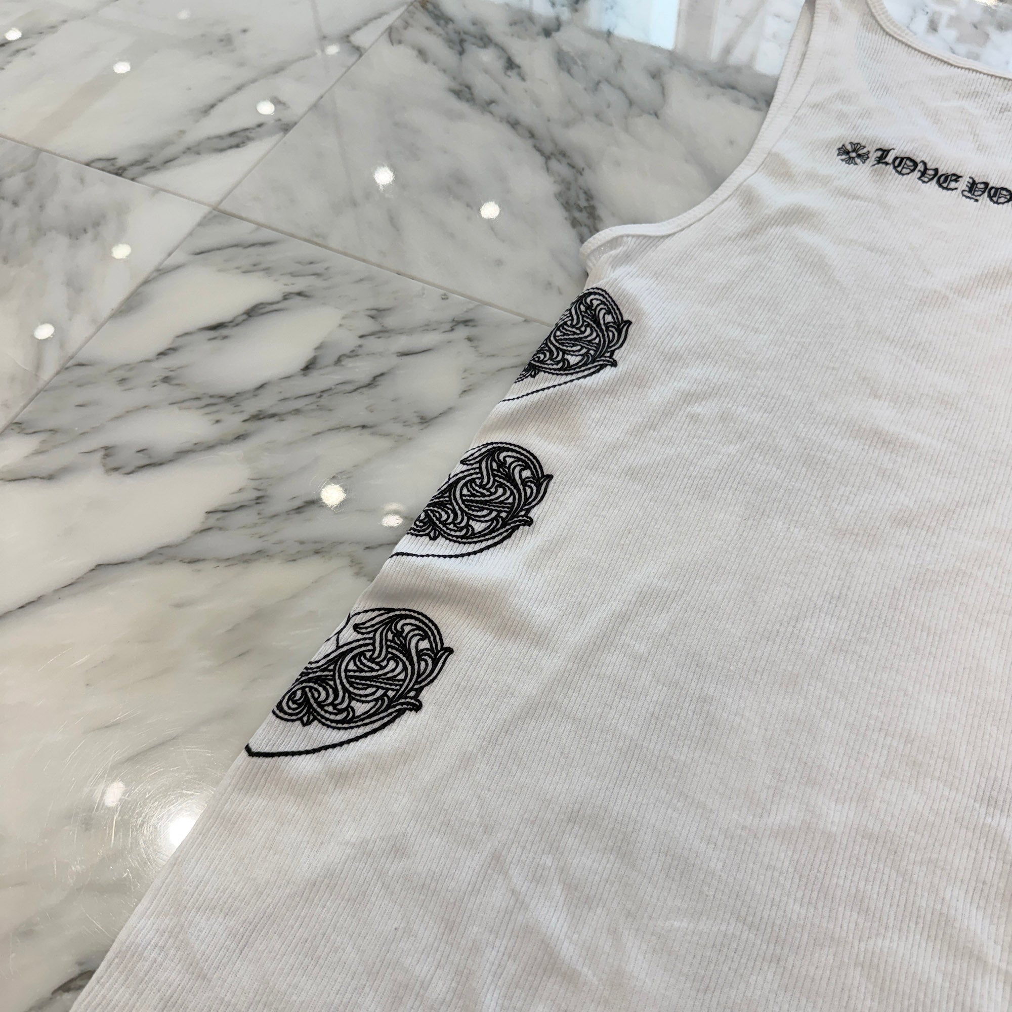 CHROME HEARTS Viny Heart "Love You" Rib Tank Top Size M クロムハーツ ヴィニーハート "ラブユー" リブ タンクトップ サイズM