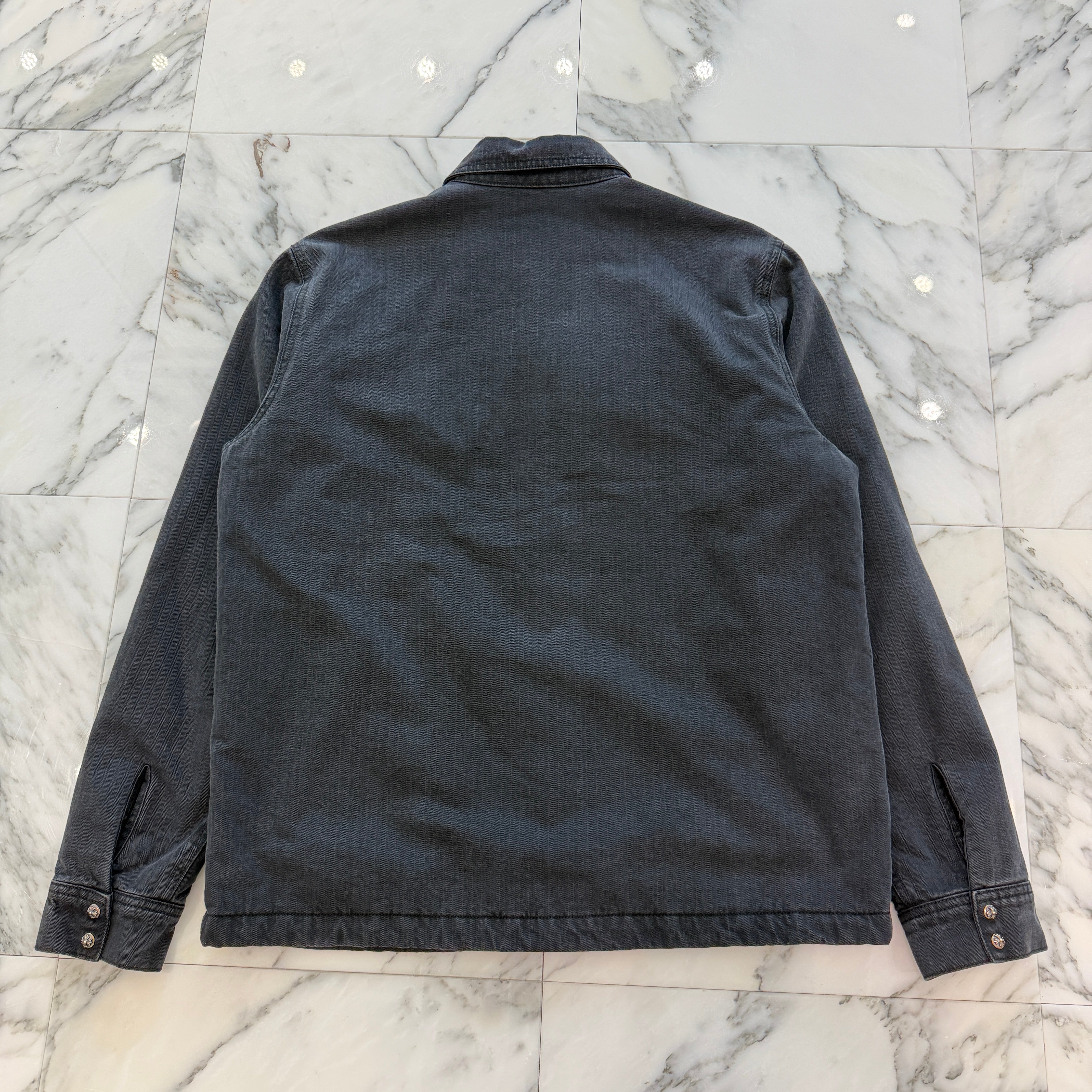 CHROME HEARTS Y NOT WORK DOG Herringbone Shirt Jacket Size L クロムハーツ ワイノット ワークドッグ ヘリンボーン シャツジャケット サイズL