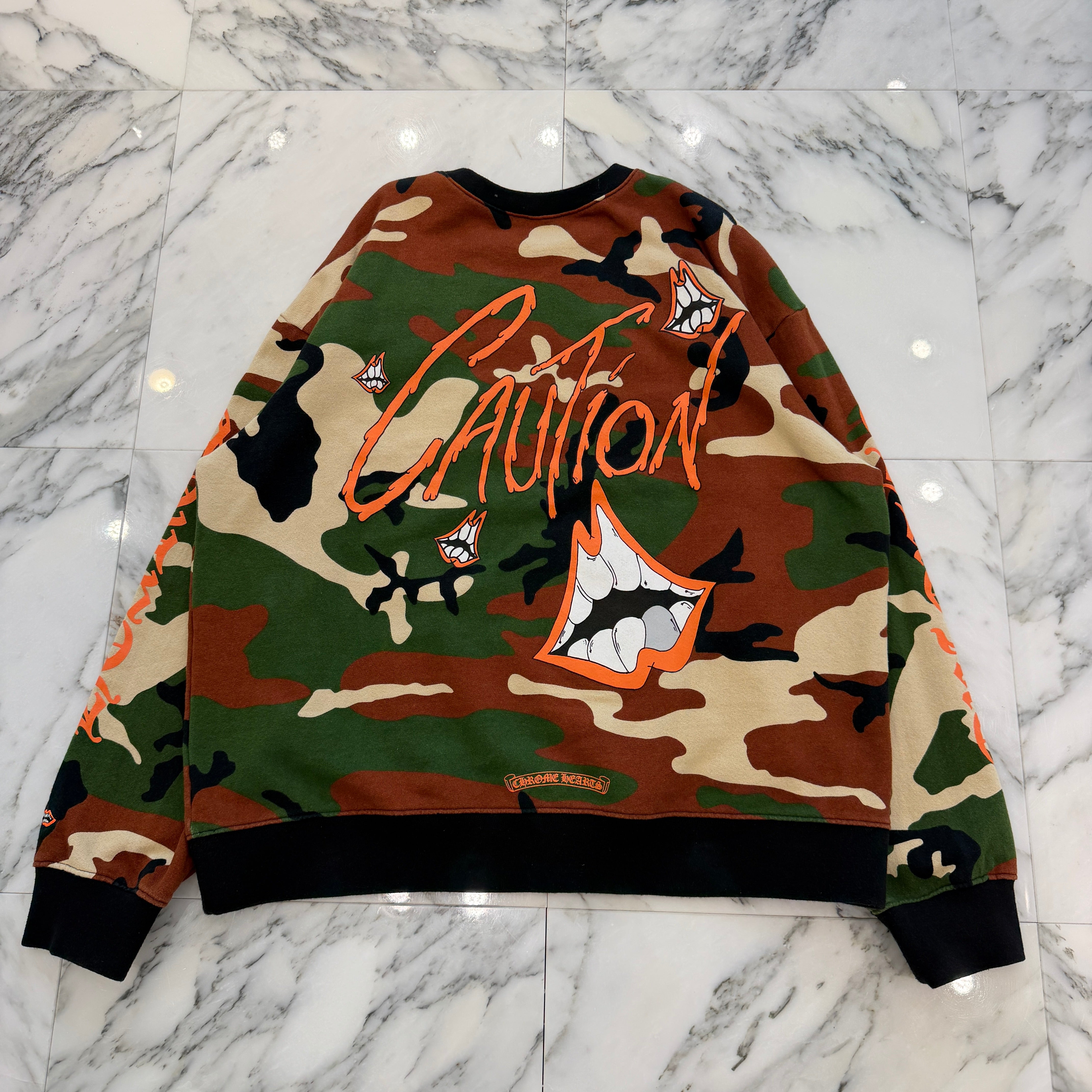 CHROME HEARTS × MATTY BOY 2022SS PPO CAUTION SWTSHRT Size XXL クロムハーツ × マッティボーイ コーションスウェットシャツ サイズXXL
