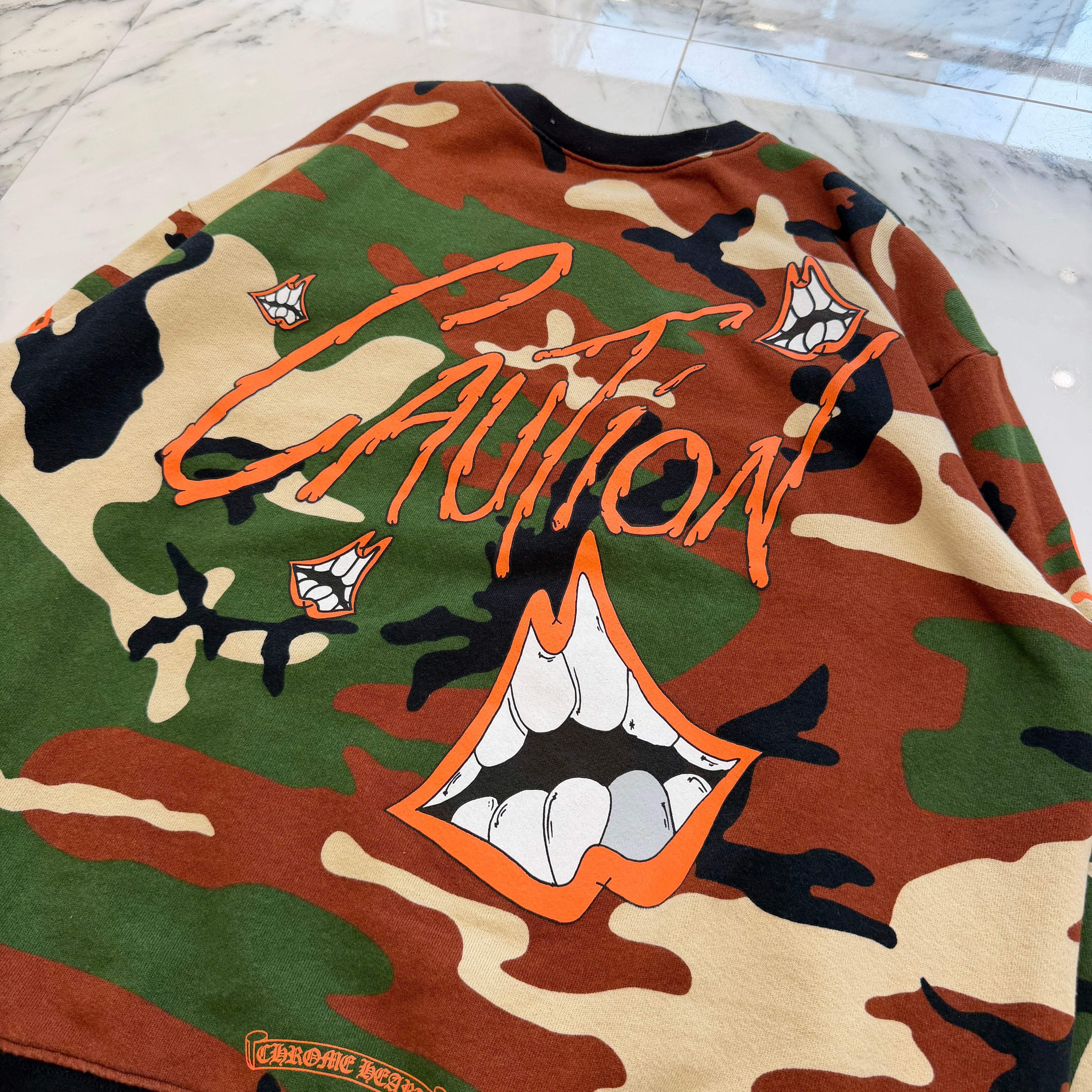 CHROME HEARTS × MATTY BOY 2022SS PPO CAUTION SWTSHRT Size XXL クロムハーツ × マッティボーイ コーションスウェットシャツ サイズXXL