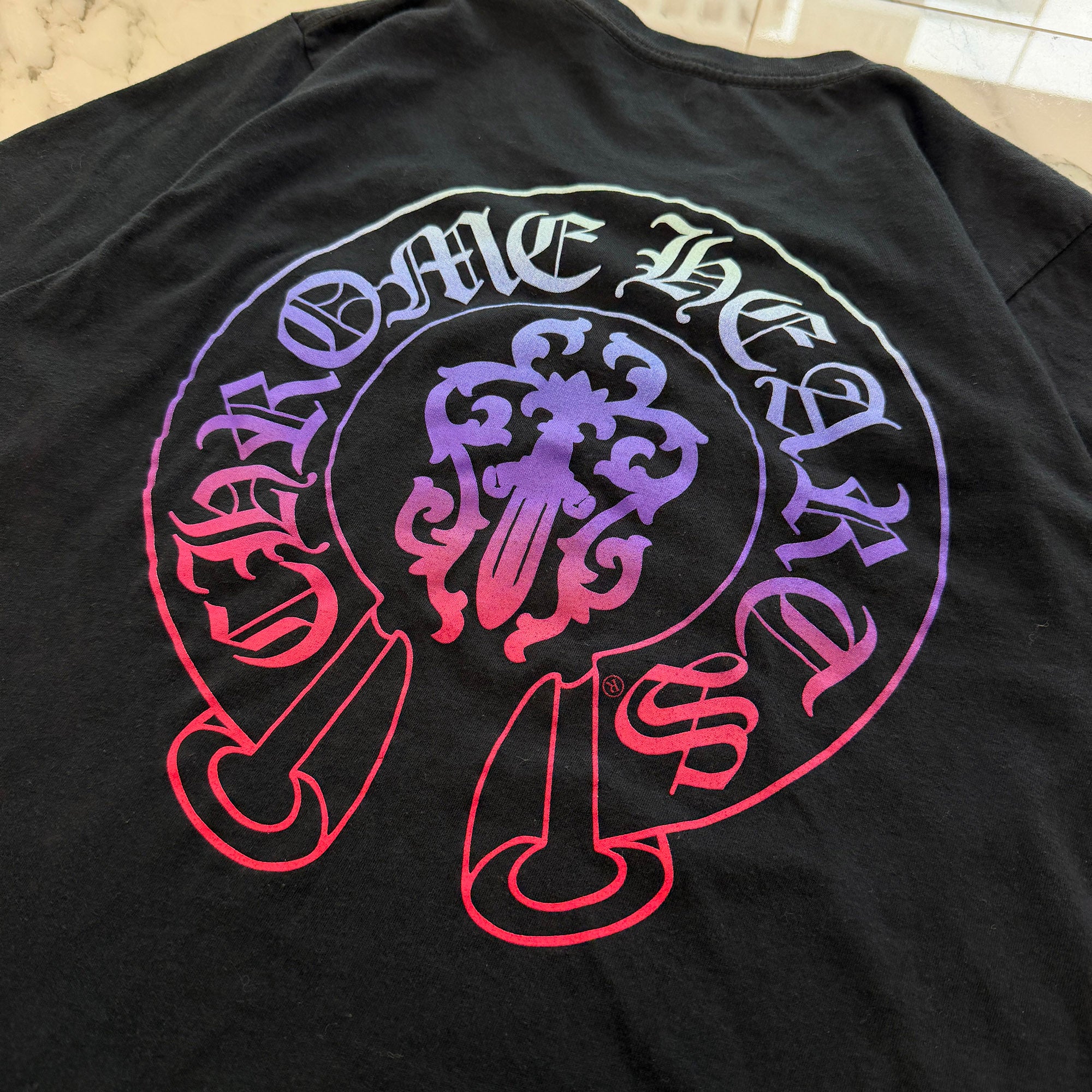 CHROME HEARTS Gradient Dagger Horseshoe Print Tee Size S クロムハーツ グラデーション ダガー ホースシュー プリント Tシャツ サイズS