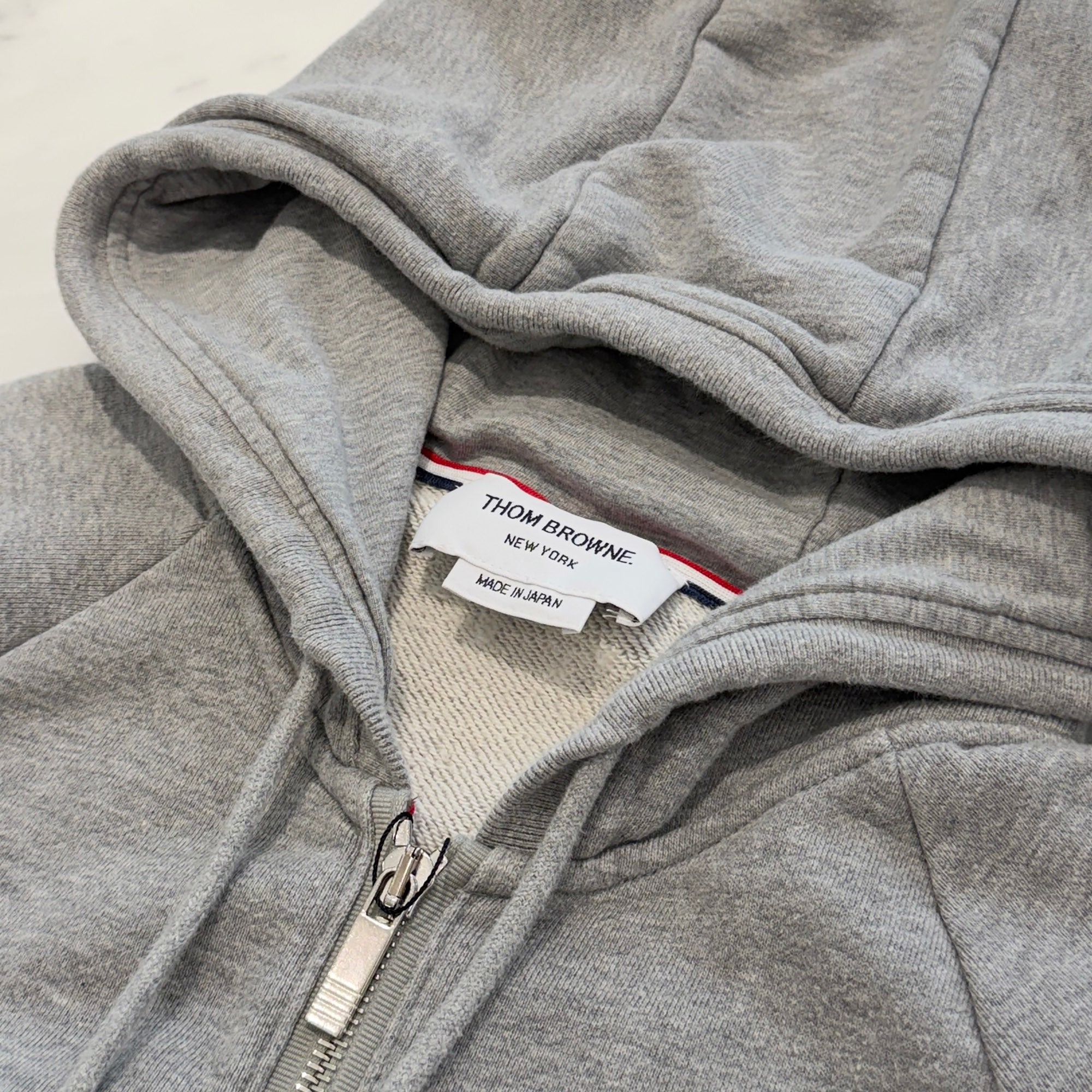THOM BROWNE 2020SS Classic Loopback 4 Bar Zip Up Hoodie MJT022H-00535-068 Size 2 トムブラウン クラシック ループバック 4バー ジップアップ フーディー サイズ2