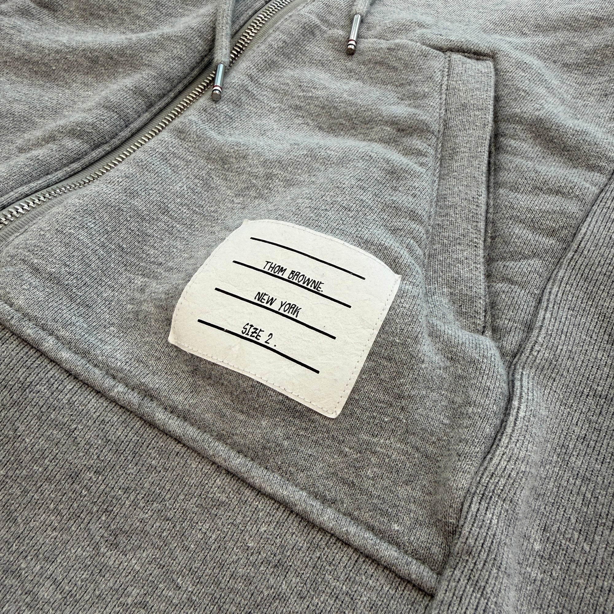 THOM BROWNE 2020SS Classic Loopback 4 Bar Zip Up Hoodie MJT022H-00535-068 Size 2 トムブラウン クラシック ループバック 4バー ジップアップ フーディー サイズ2
