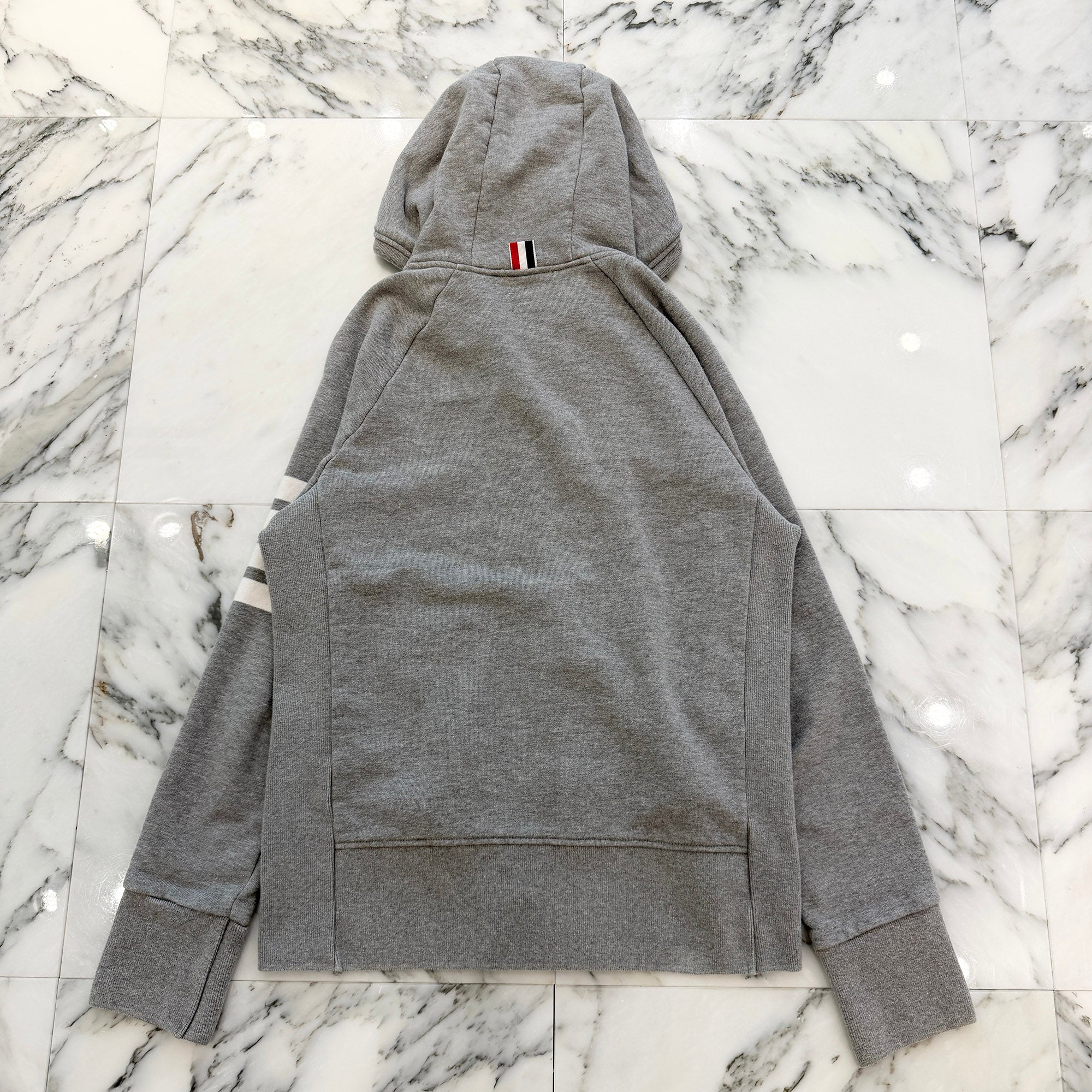 THOM BROWNE 2020SS Classic Loopback 4 Bar Zip Up Hoodie MJT022H-00535-068 Size 2 トムブラウン クラシック ループバック 4バー ジップアップ フーディー サイズ2