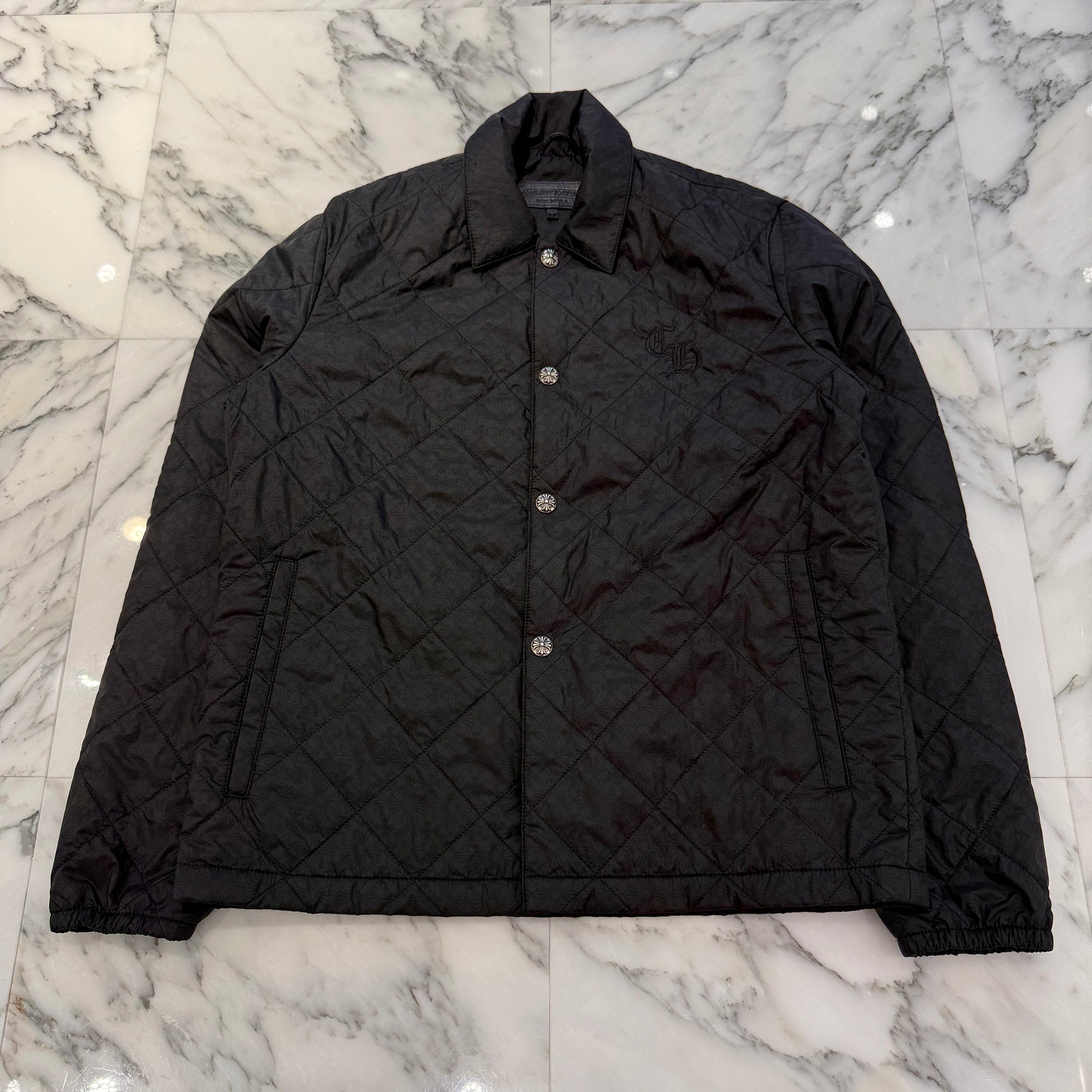 CHROME HEARTS CH Logo Embroidery Quilting Nylon Jacket Size M クロムハーツ CHロゴ刺繍 キルティング ナイロンジャケット サイズM