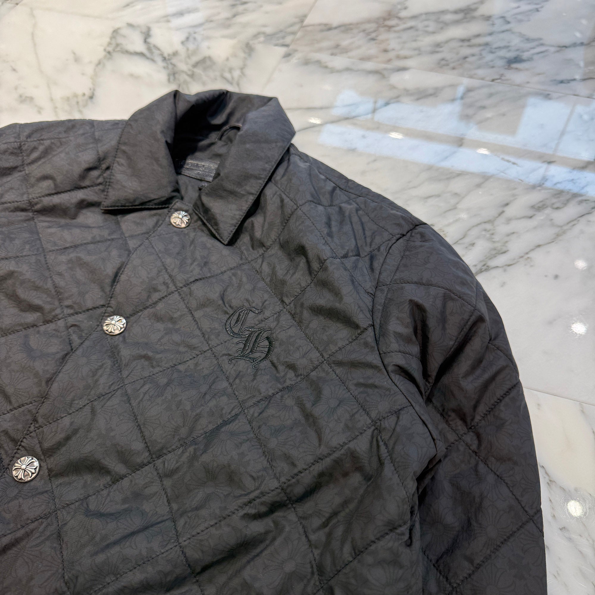 CHROME HEARTS CH Logo Embroidery Quilting Nylon Jacket Size M クロムハーツ CHロゴ刺繍 キルティング ナイロンジャケット サイズM