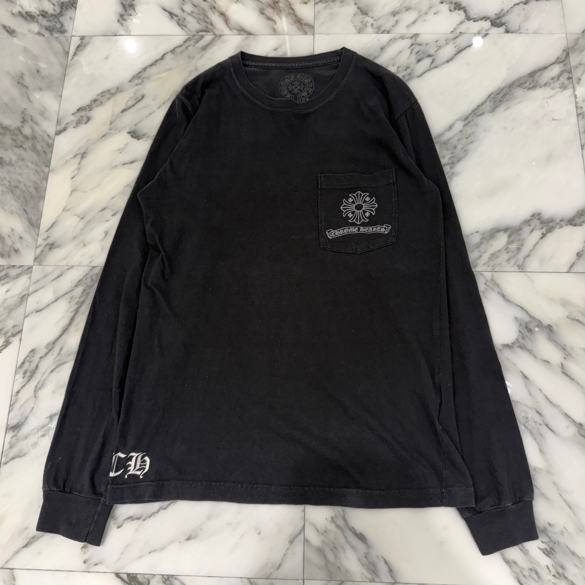 CHROME HEARTS CH Plus Block Cross Long Sleeve Tee Size S クロムハーツ CHプラス ブロッククロス ロングスリーブTシャツ サイズS