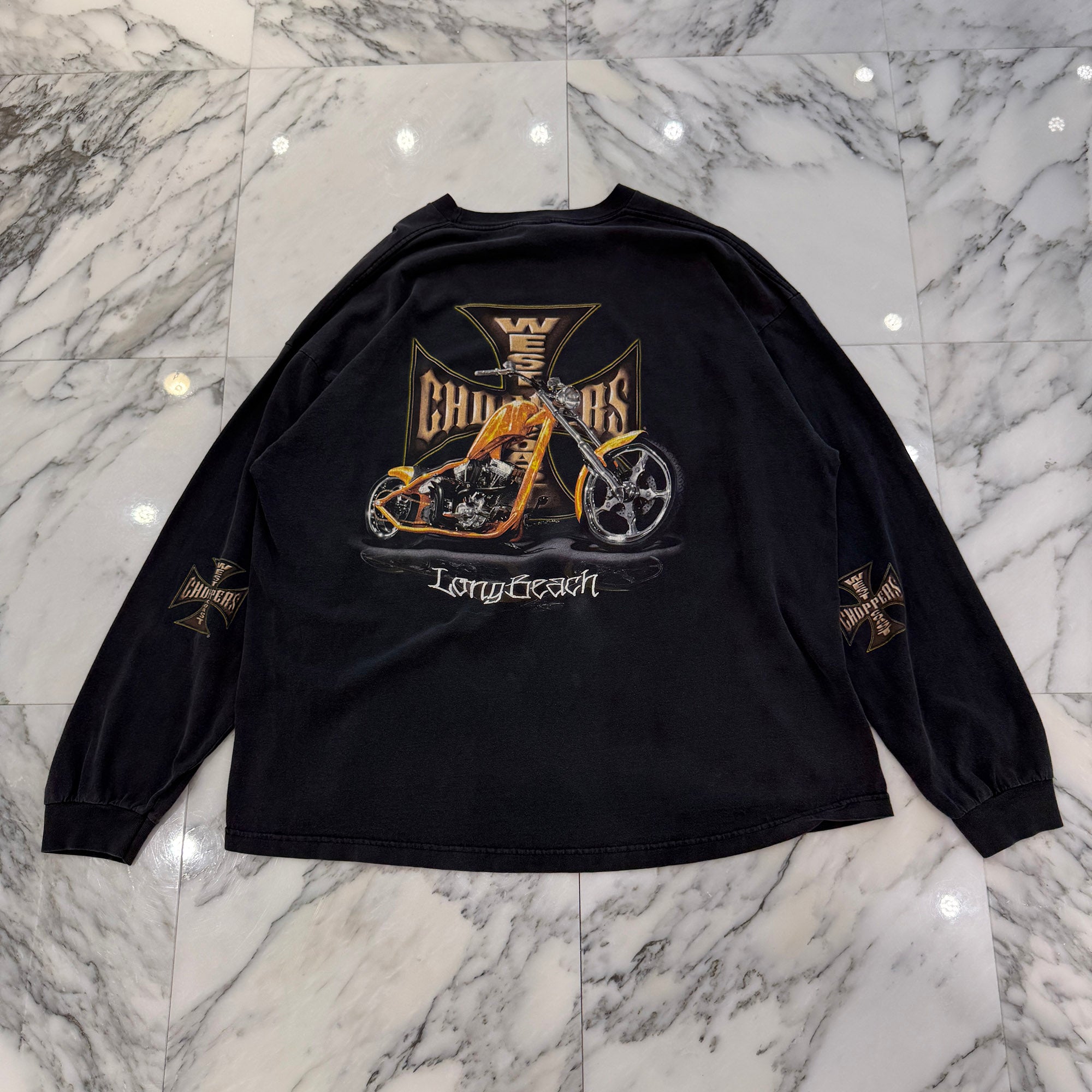 Vintage 00's West Coast Choppers "Long Beach Motorcycle" L/S Tee Size 3XL ヴィンテージ 00's ウェストコーストチョッパーズ "ロングビーチ・モーターサイクル" ロングスリーブ Tシャツ サイズ3XL