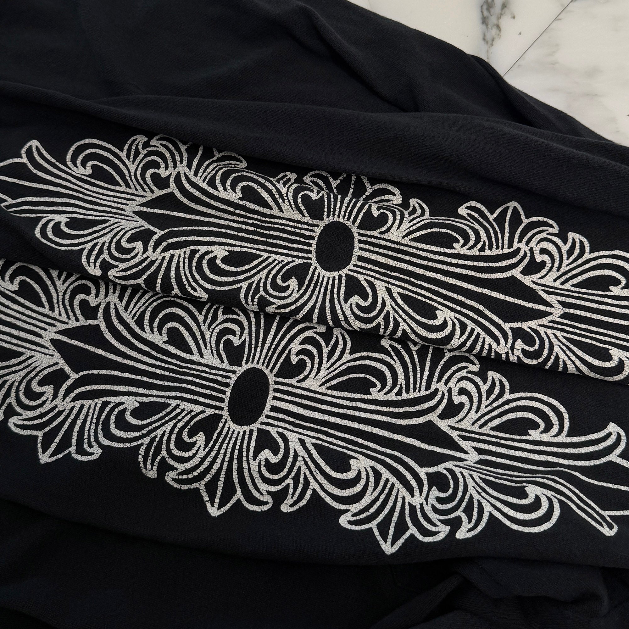 CHROME HEARTS Floral Cross Back Horseshoe Long Sleeve Tee Size M クロムハーツ フローラルクロス バック ホースシュー ロングスリーブ Tシャツ サイズM